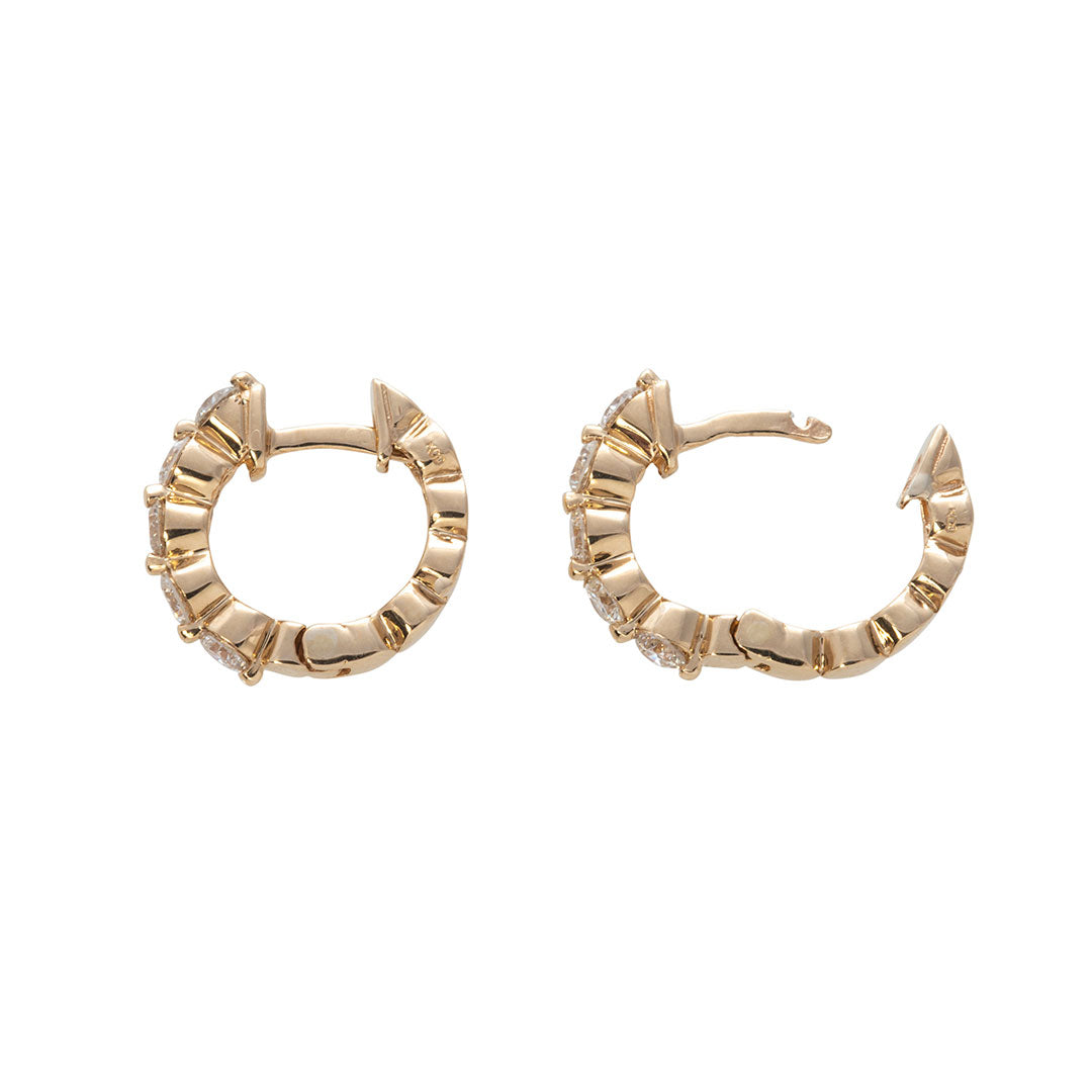 0.75 Carat Diamond 14K Yellow Gold Huggie Hoop Earrings for Women - Perfect for Everyday Wear, Date Nights & Special Occasions
