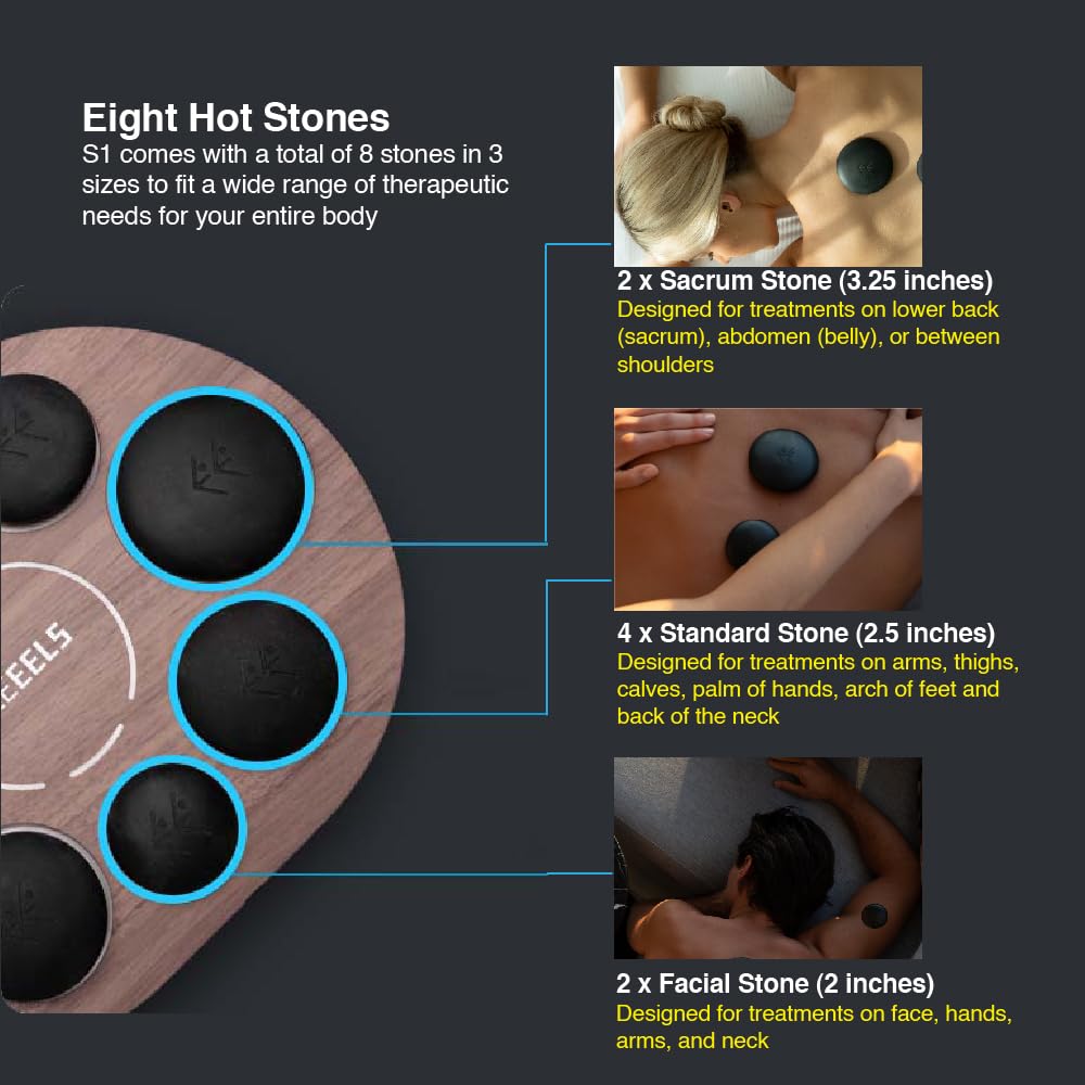 8-Piece Hot Stone Massage Set with Electric Warmer | 100ml Lavender Aromatherapy Massage Oil | Dual Temperature Control | Perfect for Spa, Home Relaxation & Professional Massage Therapy