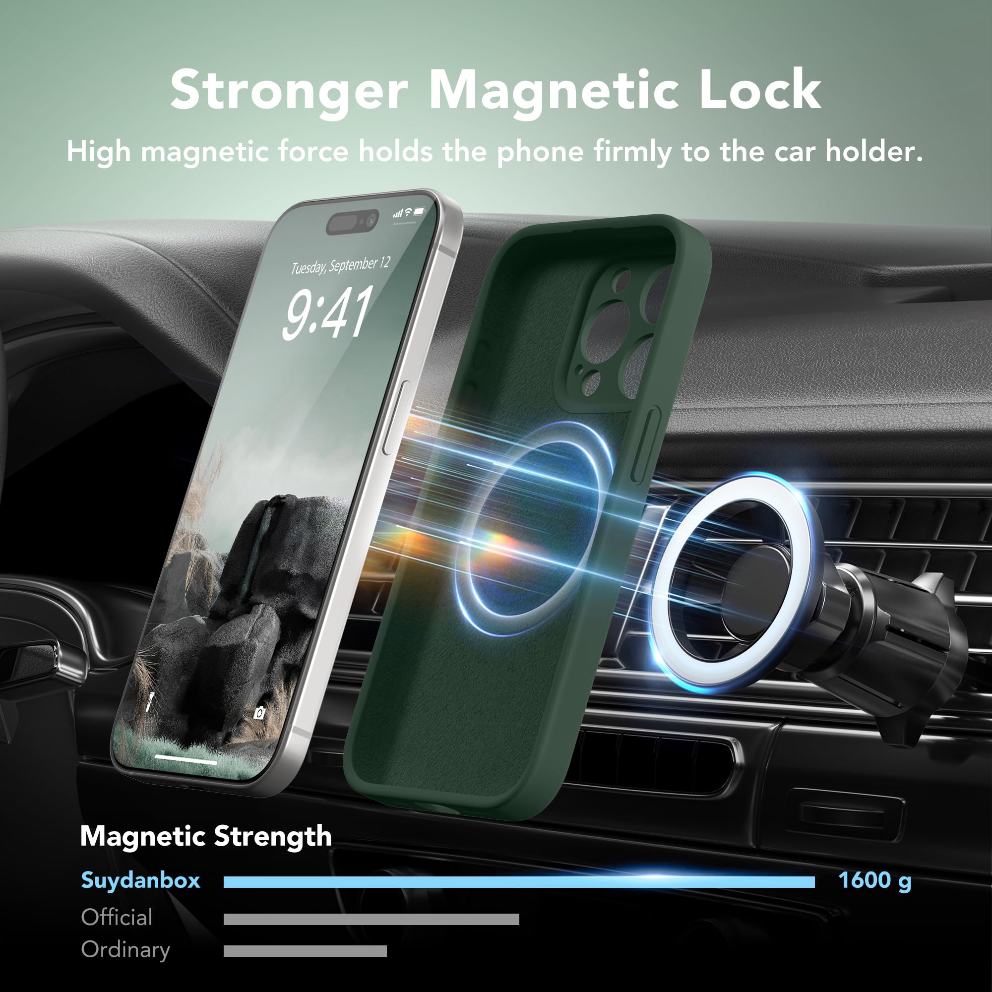 Magnetic iPhone 15 Pro Max Case with MagSafe Compatibility - Full Camera Protection & Screen Protector | Shockproof Silicone Phone Cover for iPhone 15 Pro Max 6.7
