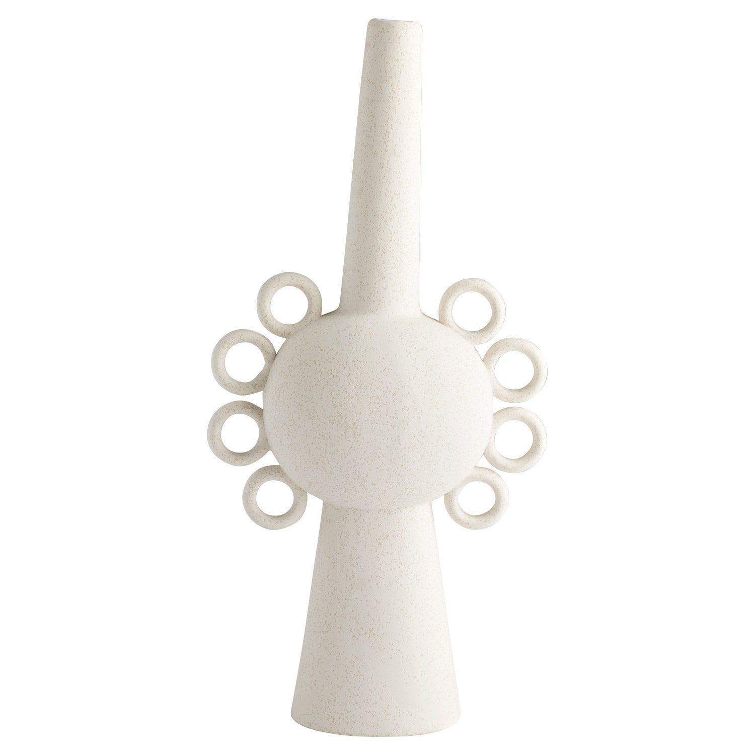 Cyan Design 11206 Ringlets Vase - Large White Ceramic Vase for Home Decor, Wedding Centerpiece, Floral Arrangement, Living Room & Dining Table Decoration