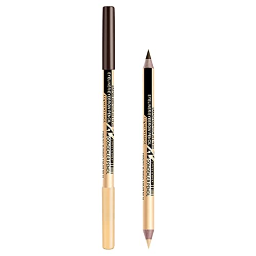 Double Headed Dark Circle Concealer & Eyebrow Pencil - 3-in-1 Multifunctional Makeup Pen for Under Eye Bags, Tattoo Cover & Cat Eye Makeup | Waterproof & Long Lasting (Color C, One Size) | Perfect for Daily Use, Special Occasions & Professional Makeup Artists