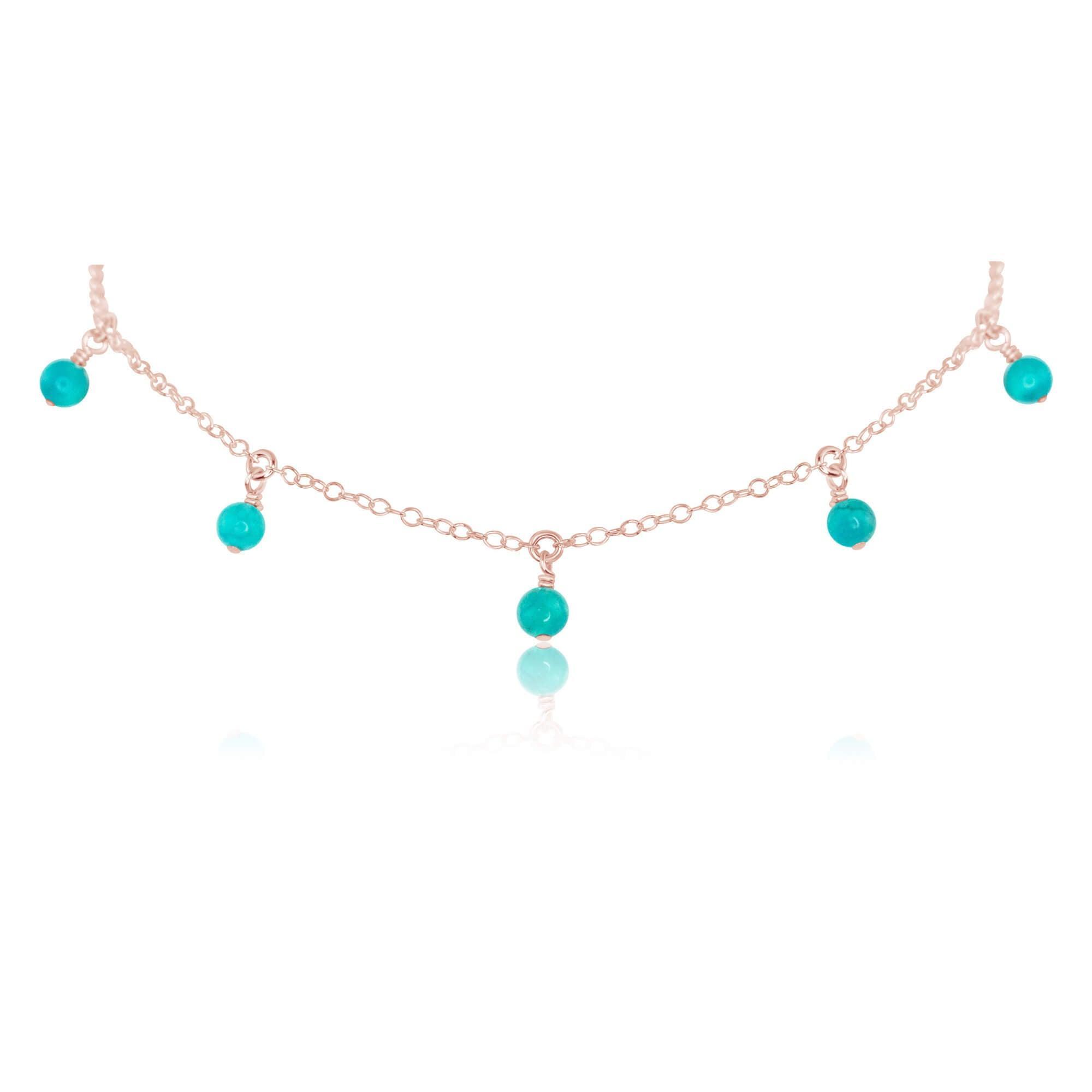 Elegant Turquoise Bead Drop Choker Necklace | Bohemian Jewelry for Women | Perfect for Festivals, Weddings & Boho Fashion
