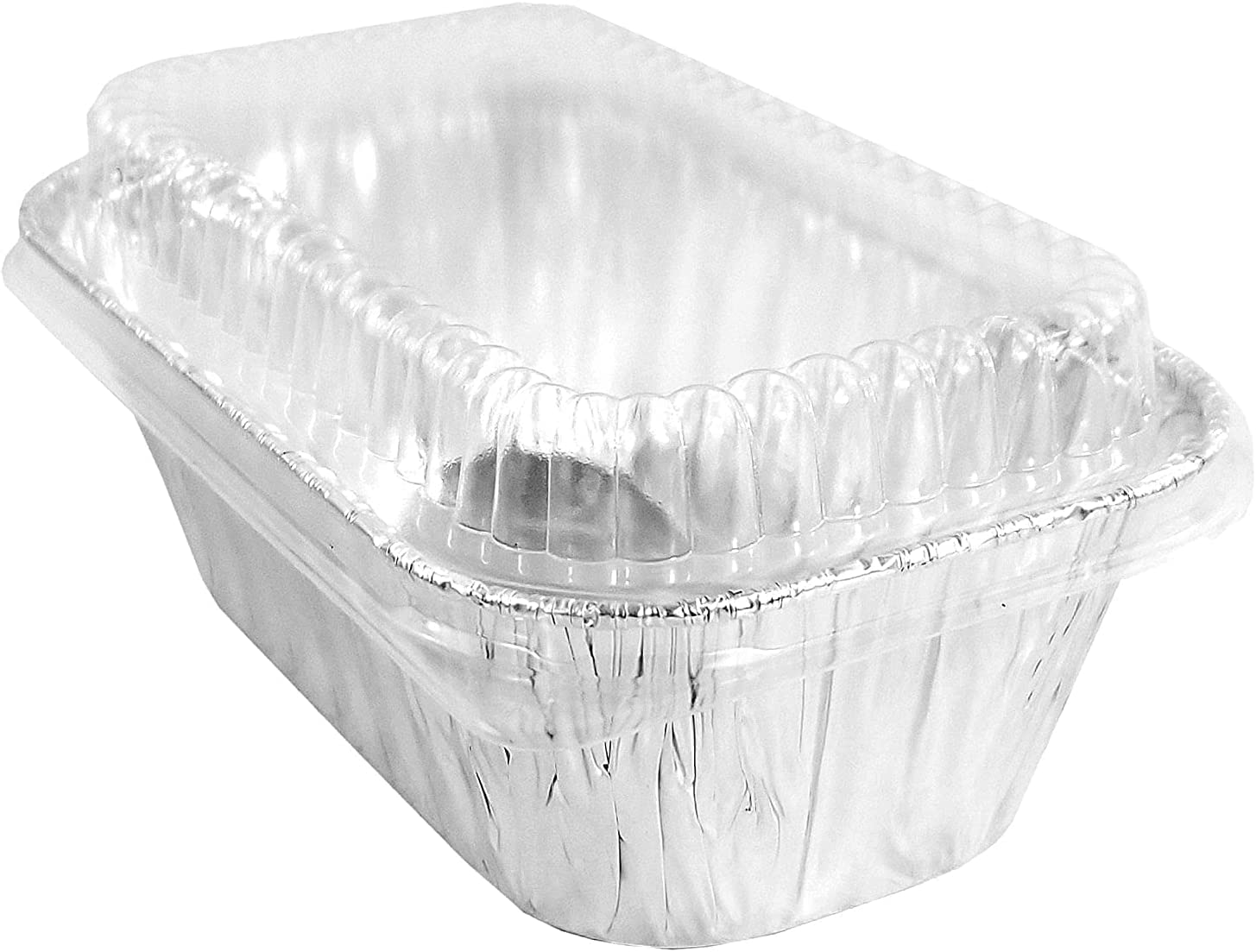 Handi-Foil 12-Pack 1 lb Aluminum Foil Mini Loaf Pans with Clear Dome Lids - Perfect for Baking Bread, Cakes & Desserts - Great for Home, Bakery & Meal Prep