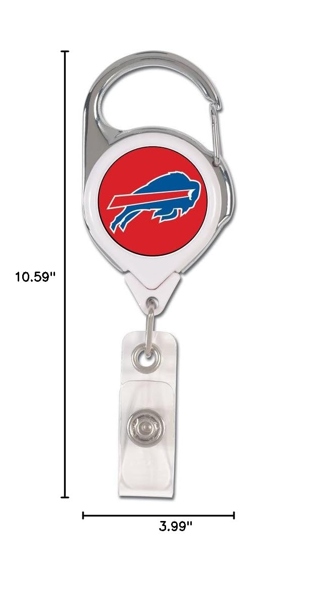 WinCraft NFL Buffalo Bills Retractable Premium Badge Holder - Team Color, One Size - Perfect for Office ID, Security Badges & Fan Events