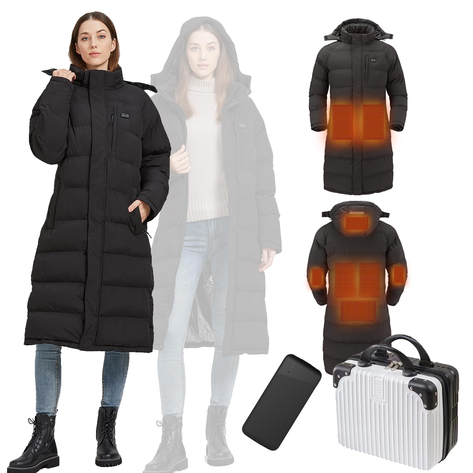 Women's Heated Jacket - Winter Thermal Coat for Skiing, Hunting & Motorcycle Riding - Perfect Christmas Gift for Wife - Stay Warm Outdoors & On the Go