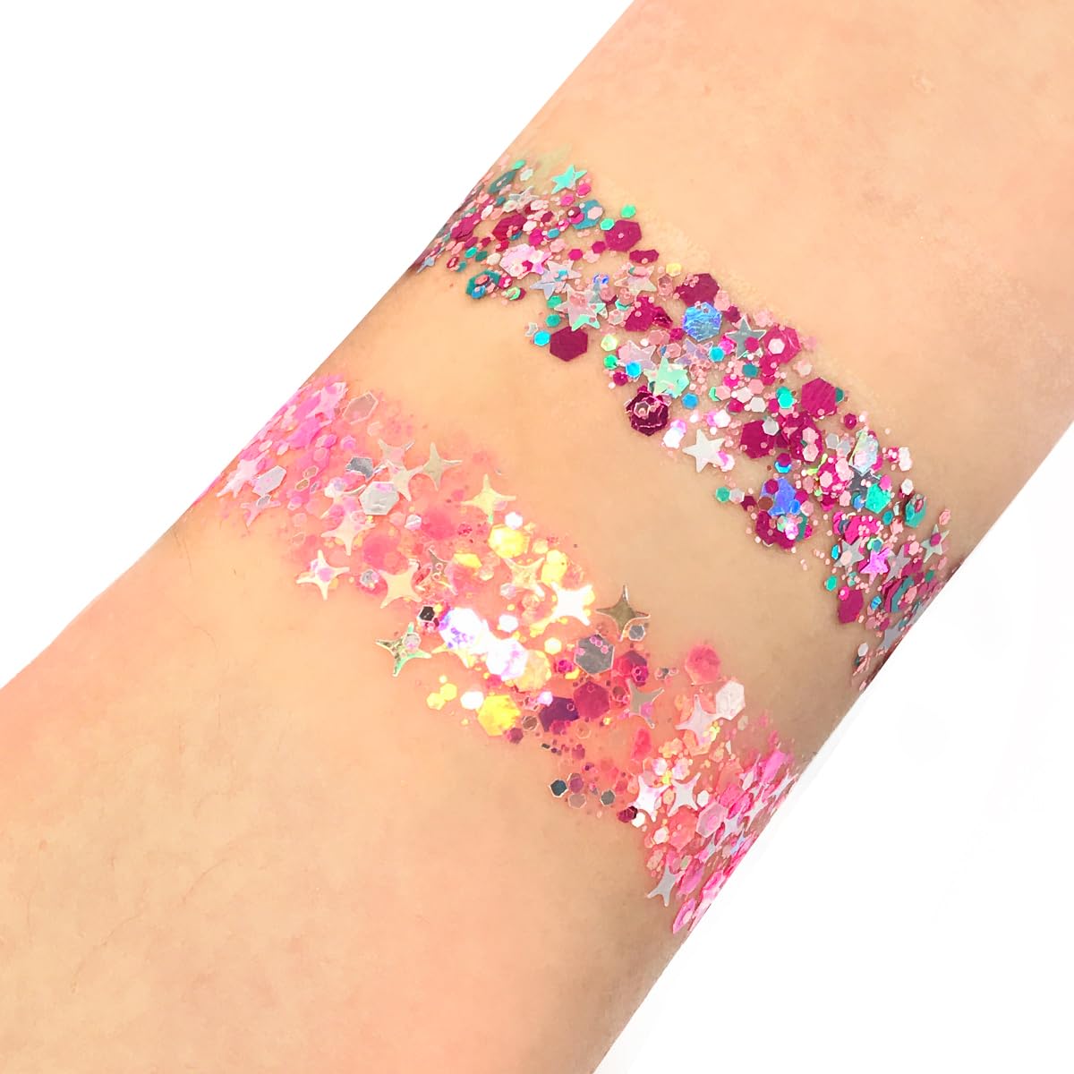 Electric Bliss Beauty Neon Pink Holographic Body Glitter Gel - Vegan, Cruelty-Free Makeup for Face, Body & Hair - Perfect for Festivals, Raves & Cosplay