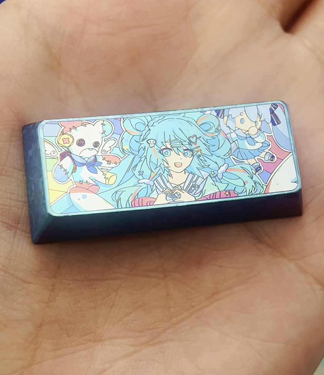 Hatsune Miku 2.25U Titanium Alloy Custom Keycaps - Anime Gaming Mechanical Keyboard Keycaps for PC, Laptop, Mac - Perfect for Cosplay, Collectors & Typing Enthusiasts