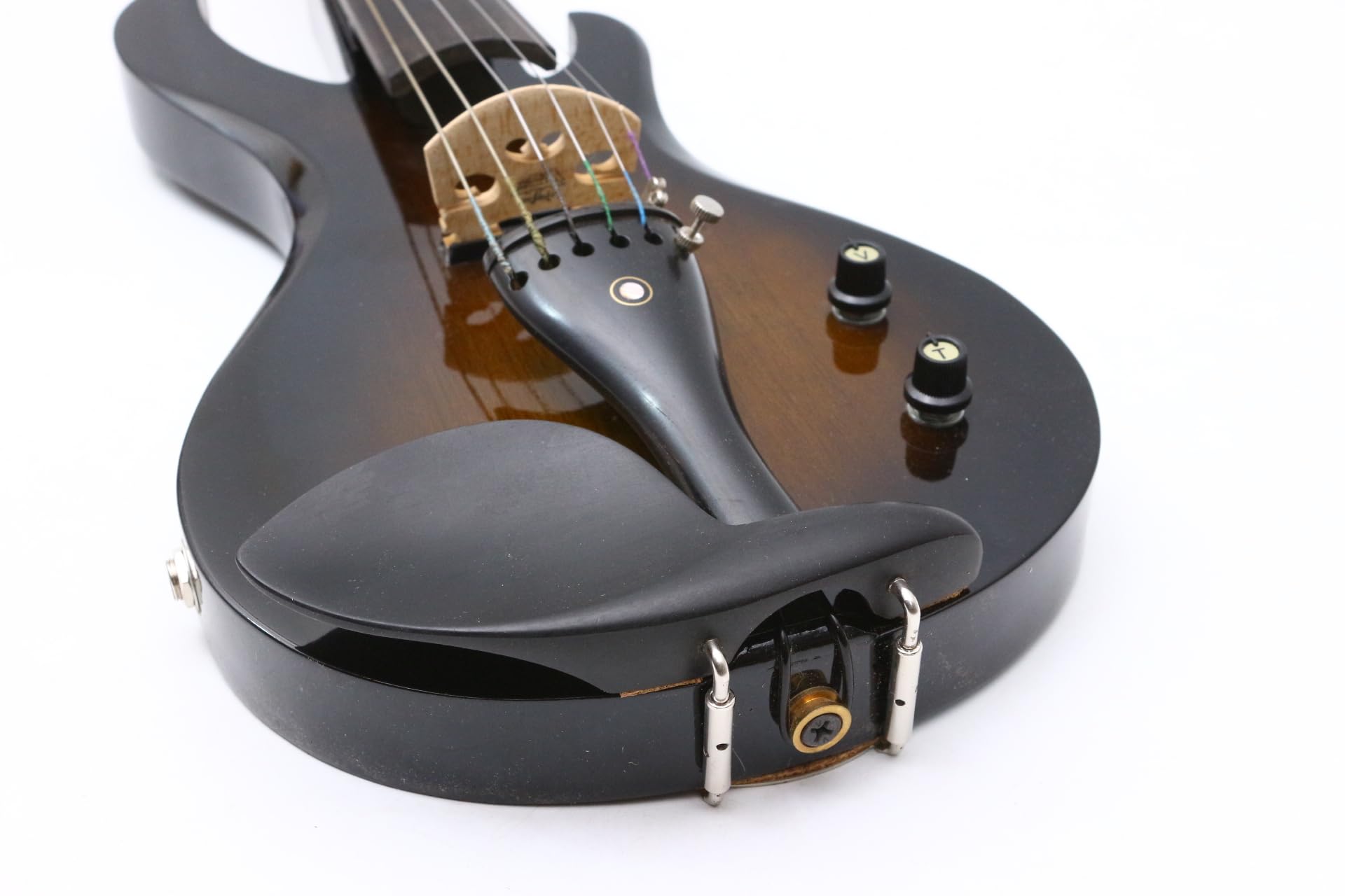 **4/4 Full Size Solid Wood Electric Violin with Ebony Fittings – 6-String Sunburst Design, Includes Violin Case & Bow – Perfect for Performances, Practice & Studio Recording**