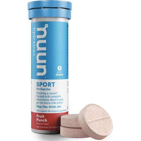 NUUN SPORT FRUIT PUNCH Hydration Tablets - Electrolyte Drink Mix for Runners, Cyclists & Athletes | Fast Hydration & Recovery | Perfect for Workouts, Hiking & Outdoor Activities