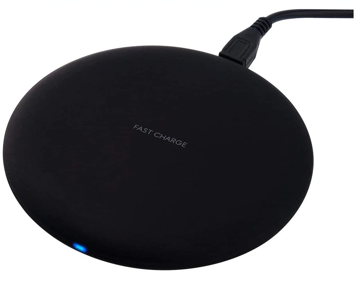 Fast Wireless Charger Pad 10W for Samsung Galaxy S20 FE - Soft Touch Top, Qi-Certified, Compatible with iPhone & Android - Perfect for Home, Office & Travel Charging