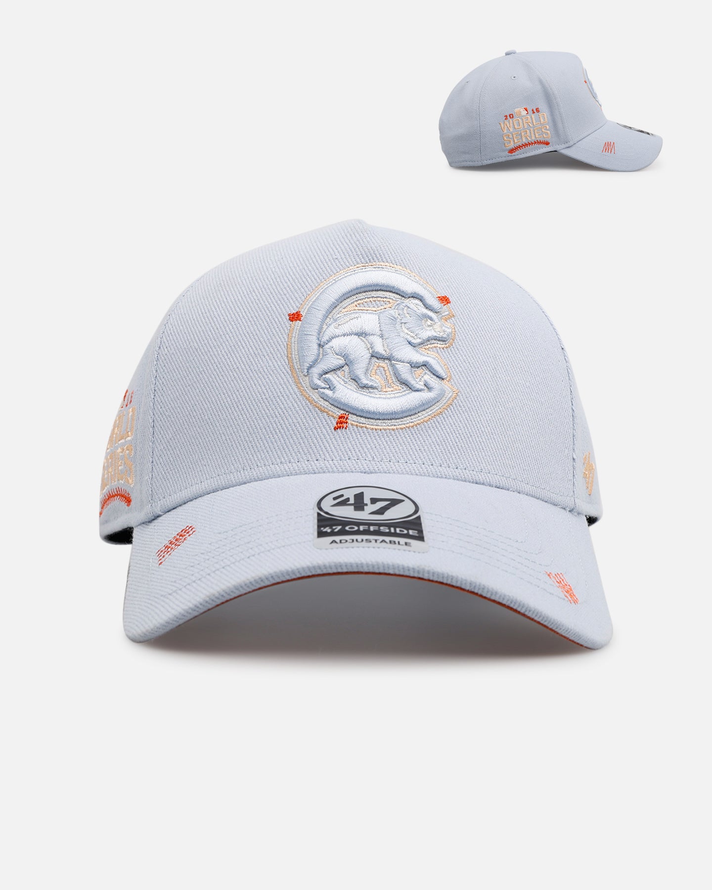 47 Brand Chicago Cubs 'Overstitch' 47 Offside Snapback Hat - Light Blue Adjustable Baseball Cap for Men & Women - Perfect for Sports Games, Casual Wear & Fan Collections
