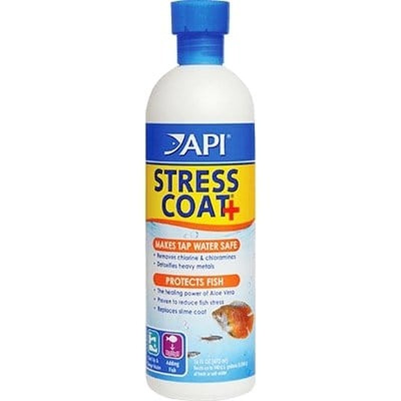 API Stress Coat+ Water Conditioner for Aquariums – Removes Chlorine, Detoxifies Heavy Metals & Heals Fish – Ideal for Freshwater & Saltwater Tanks – Use During Water Changes & Fish Stress Relief