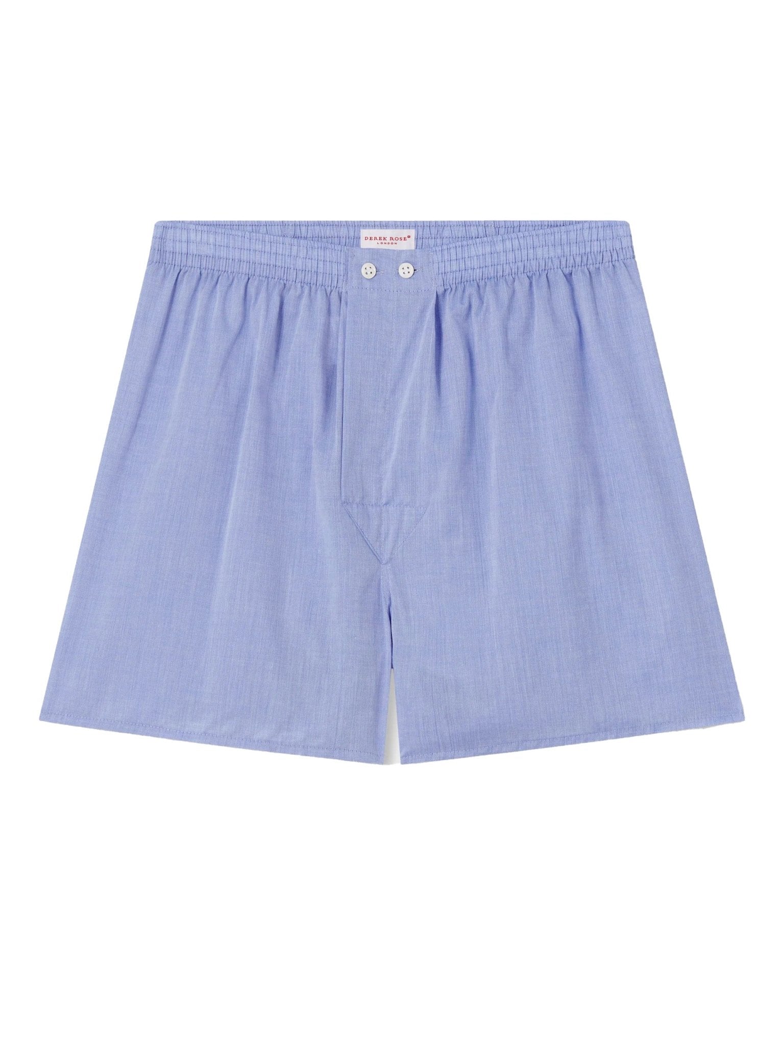 DEREK ROSE Amalfi Cotton Batiste Men's Classic Fit Boxers - Soft Breathable Underwear for Everyday Comfort | Perfect for Work, Travel & Lounge Wear (Blue)