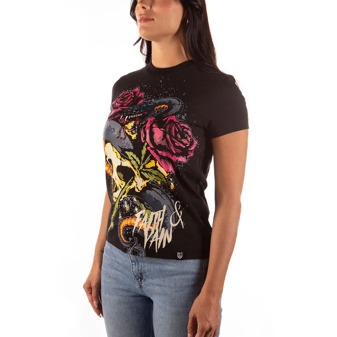 Headrush Women's Faith and Pain Short Sleeve T-Shirt - Comfortable Casual Top for Everyday Wear, Gym, and Outdoor Activities