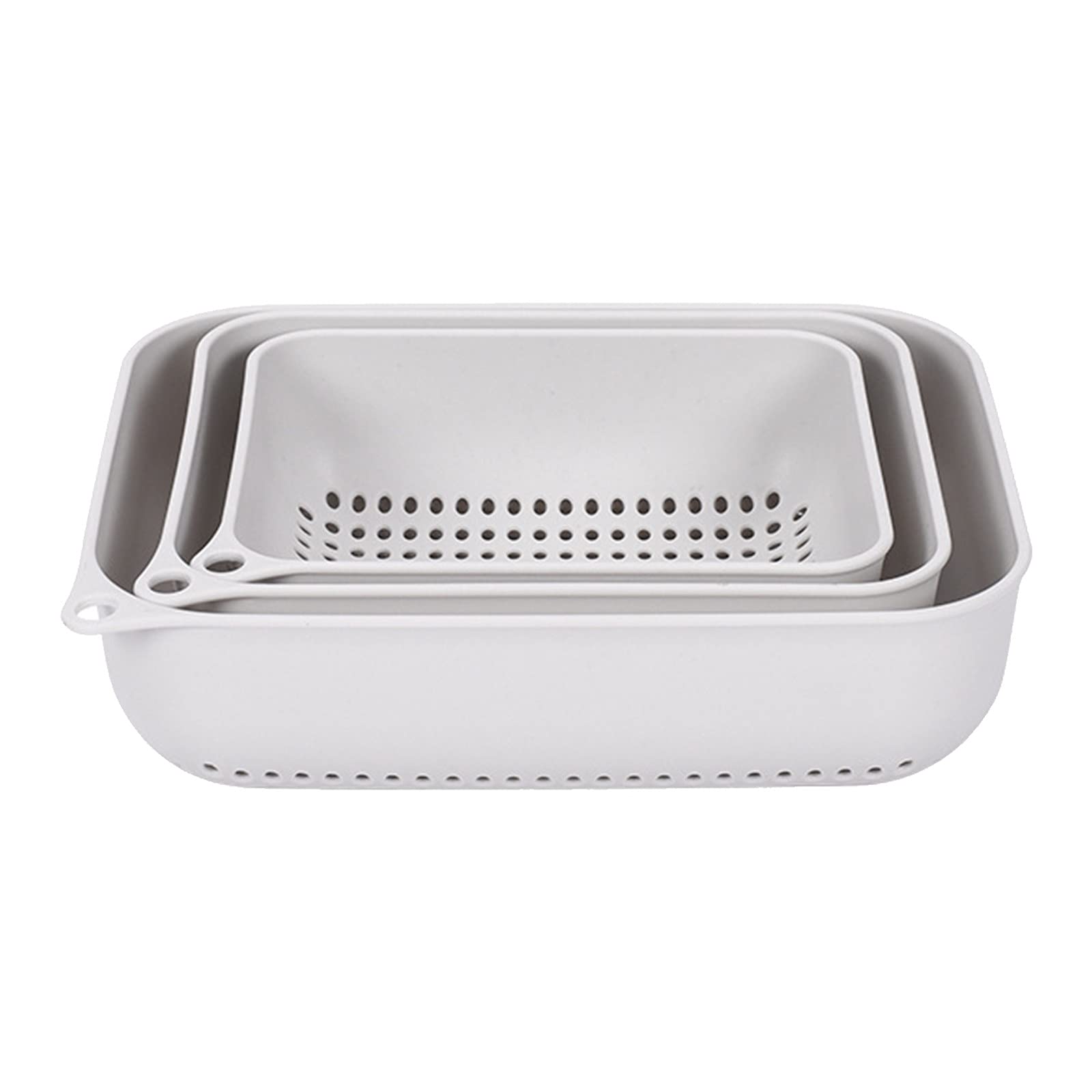 3-Tier Plastic Dish Strainer with Tray - Large Kitchen Sink Colander for Washing Fruits, Vegetables & Dishes | Perfect for Countertop, Dining & Bar Use