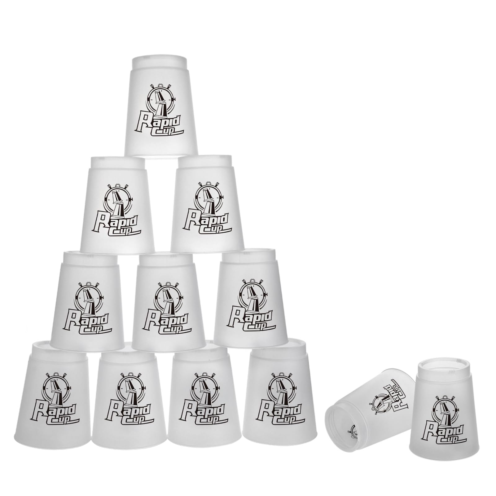 SEISSO 12PCS Quick Stacking Cups Set - Stacking Game for Kids, Boys & Girls - Fun Educational Toy for Hand-Eye Coordination & Motor Skills - Great Gift for Birthdays & Parties (White) - Perfect for Indoor Play, Preschool Learning & Family Game Night