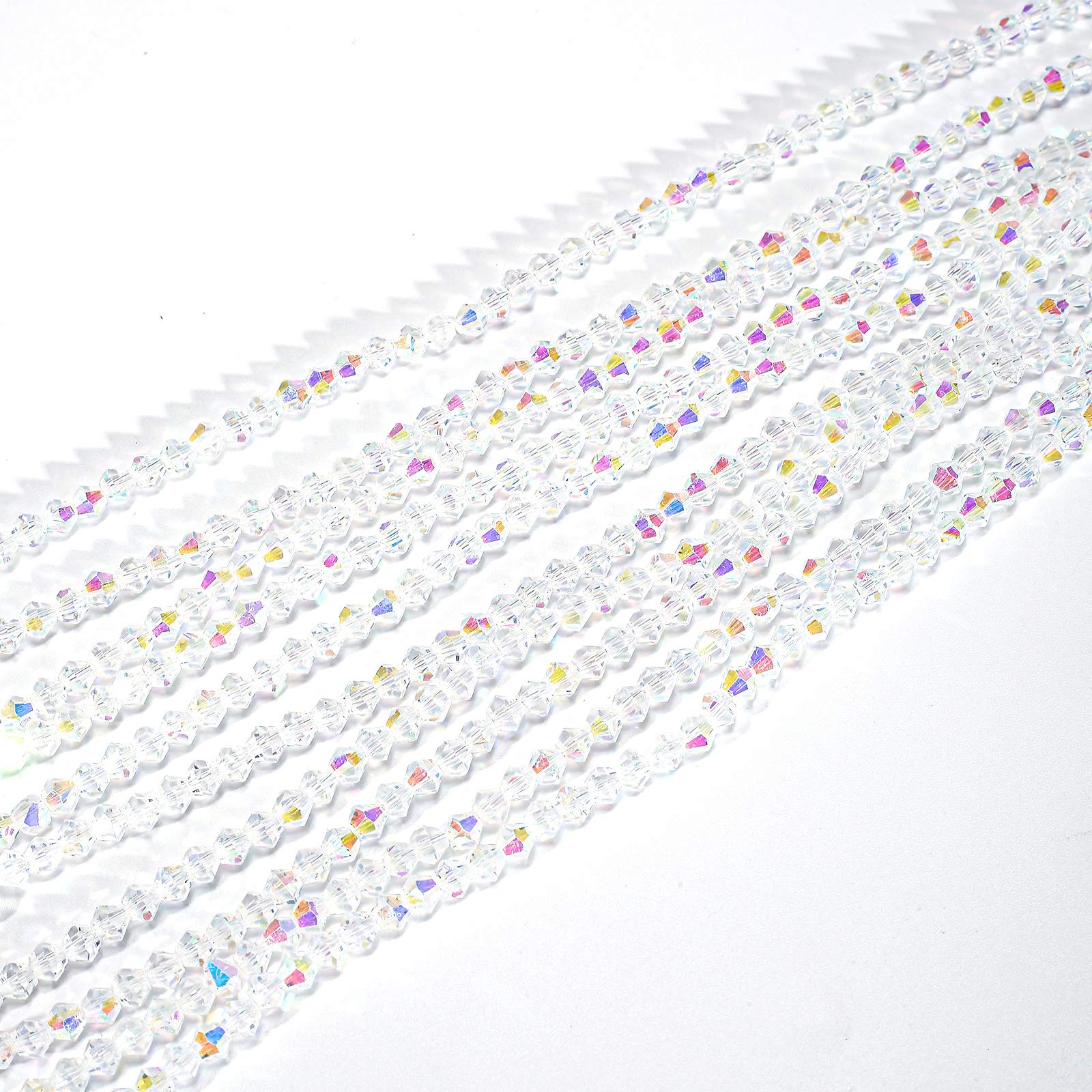 FZH Wholesale 1500PCS 4mm Bicone Crystal Glass Beads - Multifaceted Spacer Beads for DIY Jewelry Making, Bracelets, Necklaces & Craft Accessories | Perfect for Beading Projects, Gift Making & Home Decor