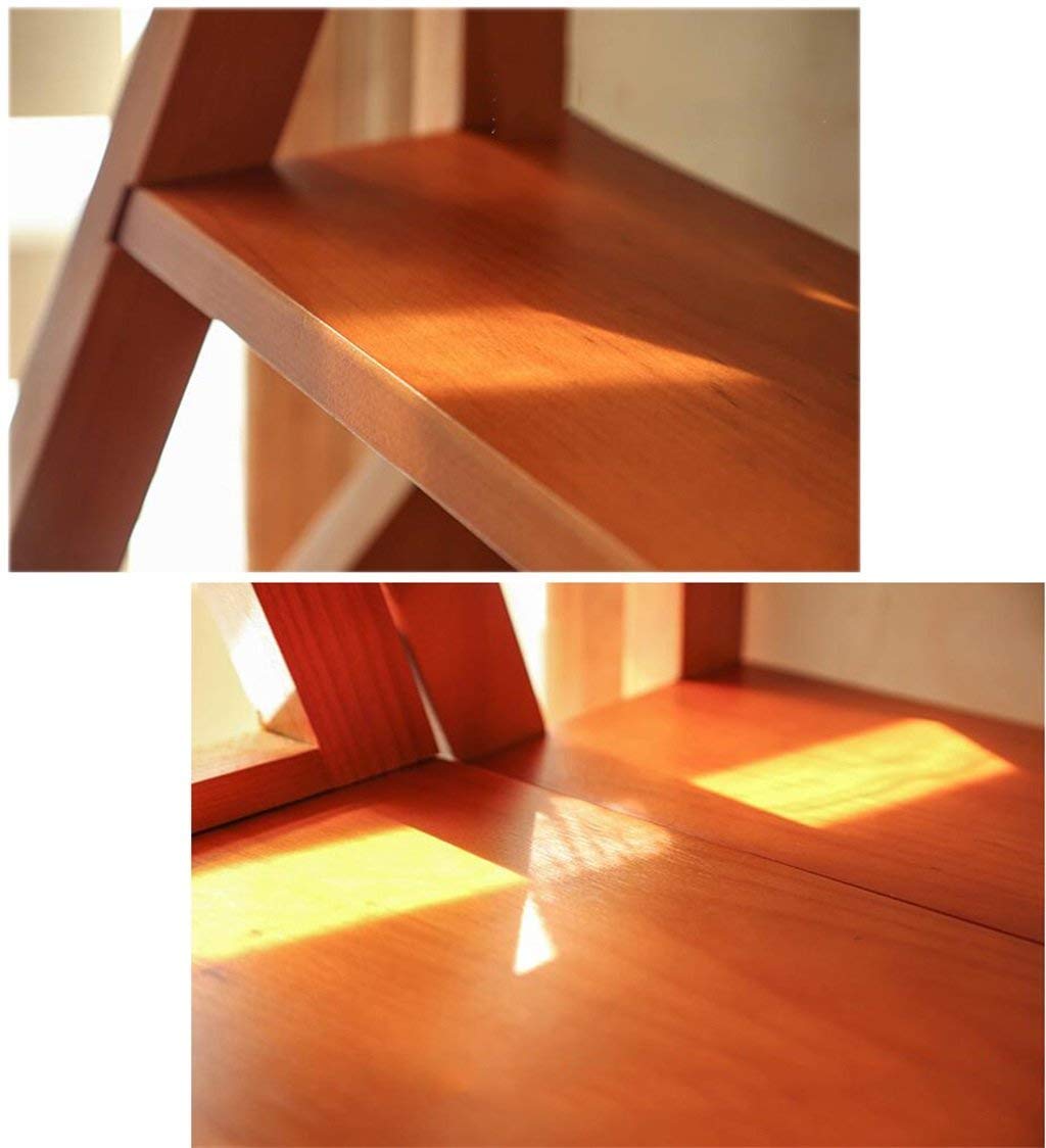 Foldable Wooden Step Stool with 4 Steps - 150kg Weight Capacity - Solid Wood Adjustable Ladder Stool for Home, Kitchen, Bathroom, and Office Use