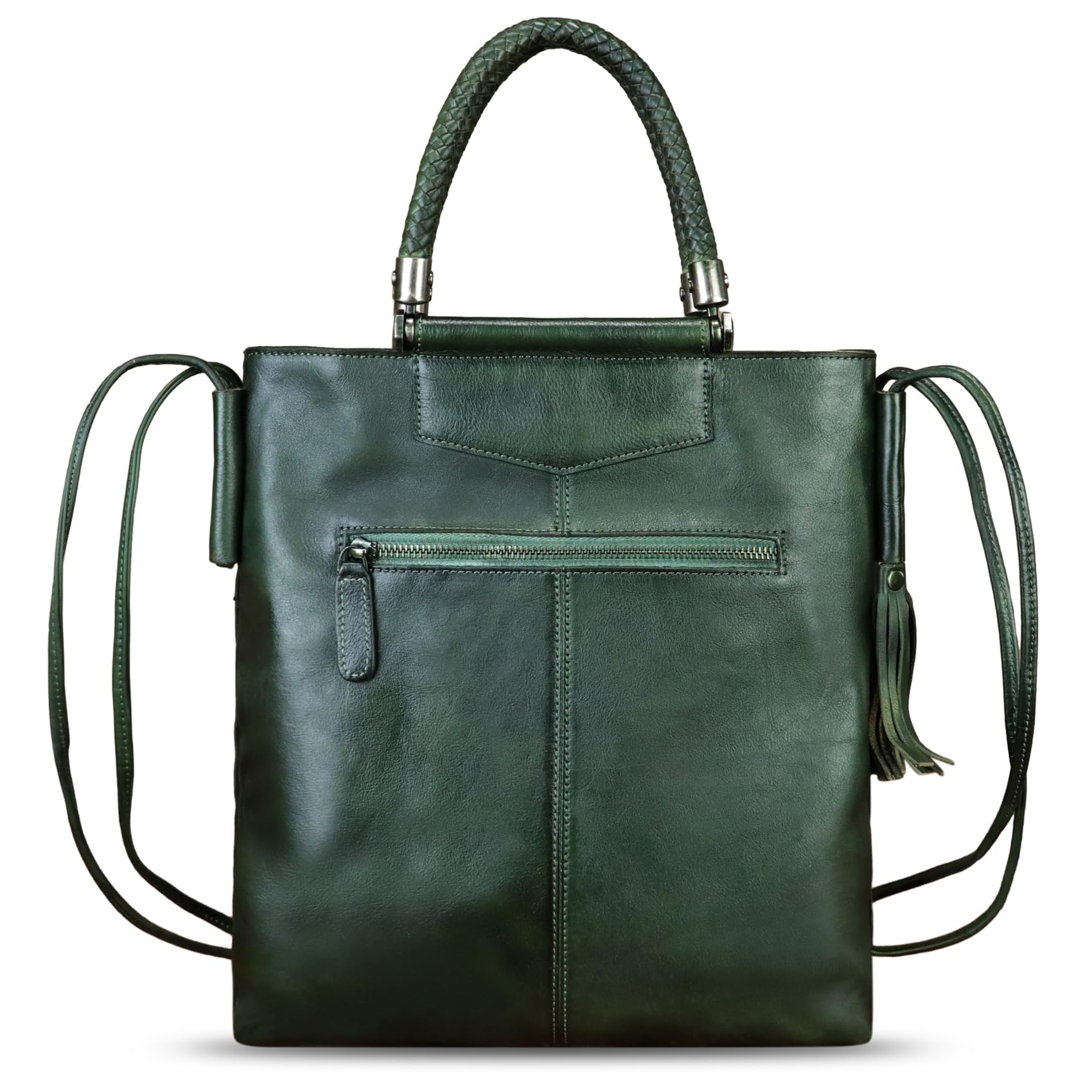 Genuine Leather Handbag for Women - Hand Painted Top Handle Crossbody Purse & Work Tote Bag - Handmade Designer Shoulder Bag for Office, Travel & Everyday Use