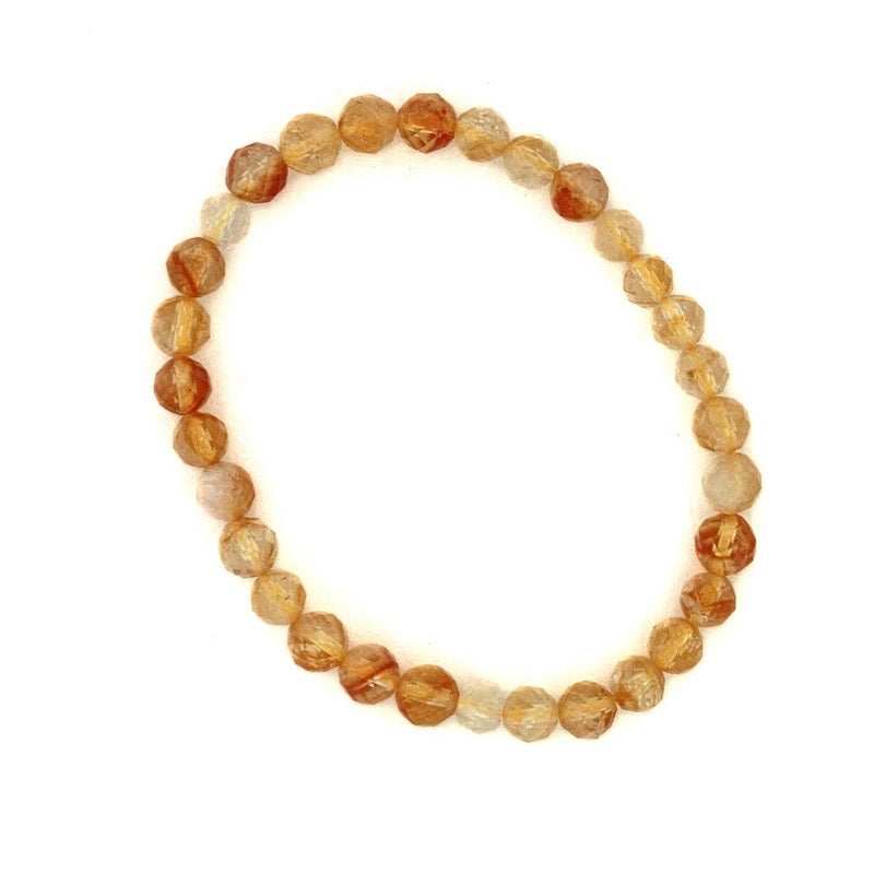 Natural Citrine Faceted Bead Stretch Bracelet for Women - Healing Crystal Jewelry for Energy, Wealth & Positivity | Perfect for Yoga, Meditation & Everyday Wear