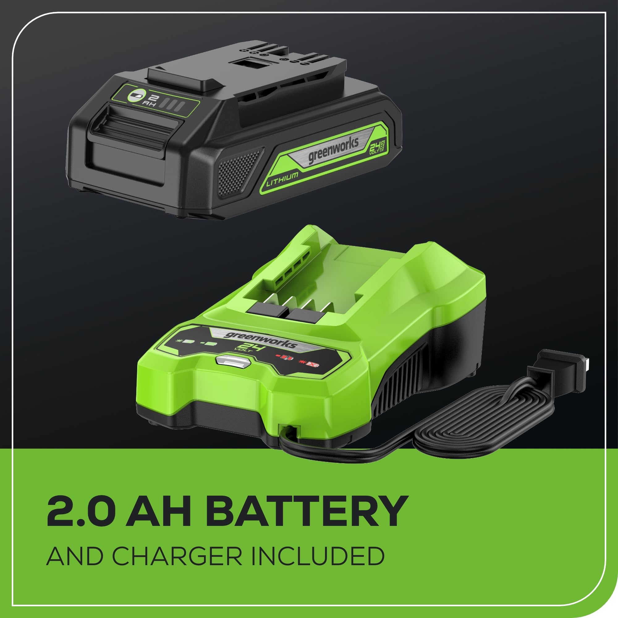 Greenworks 24V Brushless Impact Driver Kit - 2650 In.Ibs Torque, 3-Speed Power Tool with 2Ah Battery & 2A Fast Charger - Perfect for DIY Projects, Home Repairs, and Professional Construction Work