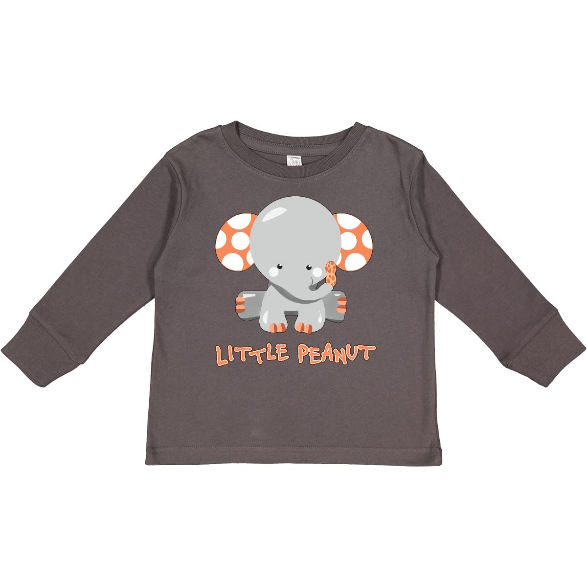 Inktastic Little Peanut Cute Baby Elephant Toddler Long Sleeve T-Shirt - Soft Cotton Kids Shirt for Boys & Girls - Perfect for Playdates, Daycare & Family Photos