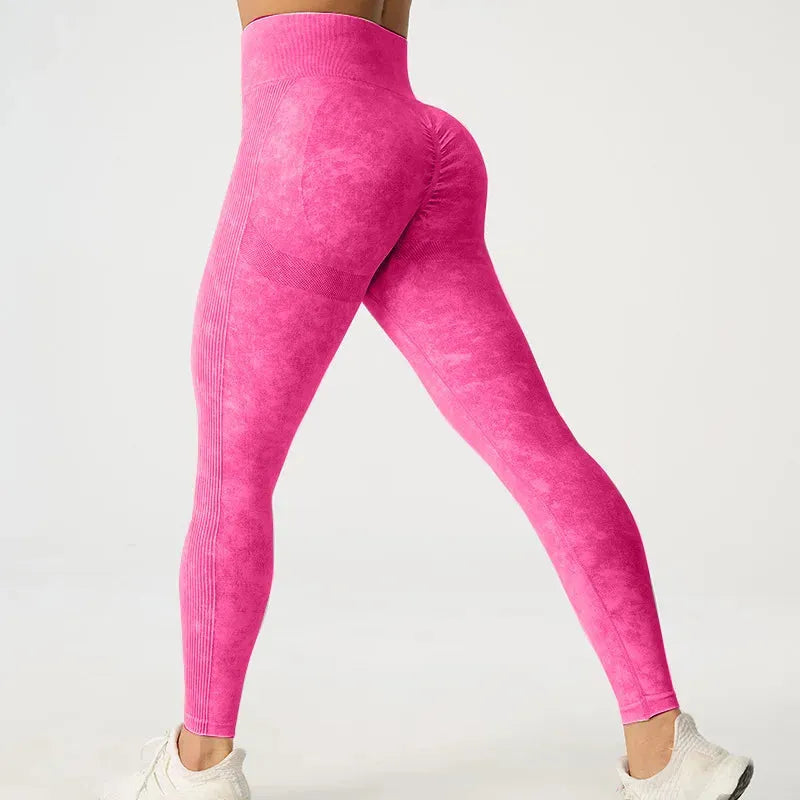 High Waisted Frosted Yoga Pants for Women - Tummy Control Workout Leggings with Hip Lifting Design, Quick Dry & Wrinkle Resistant - Perfect for Gym, Running, Pilates & Lounge Wear