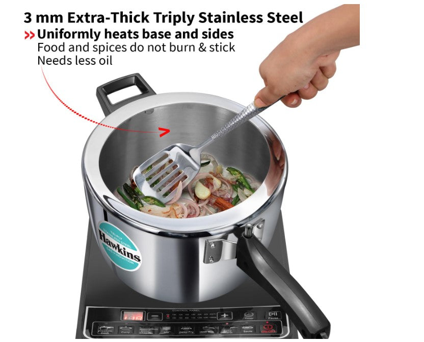Hawkins 4.5L Tri-Ply Stainless Steel Pressure Cooker Replacement Inner Lid - Durable & Safe for Cooking, Steaming & Canning | Perfect for Home Kitchens & Professional Use