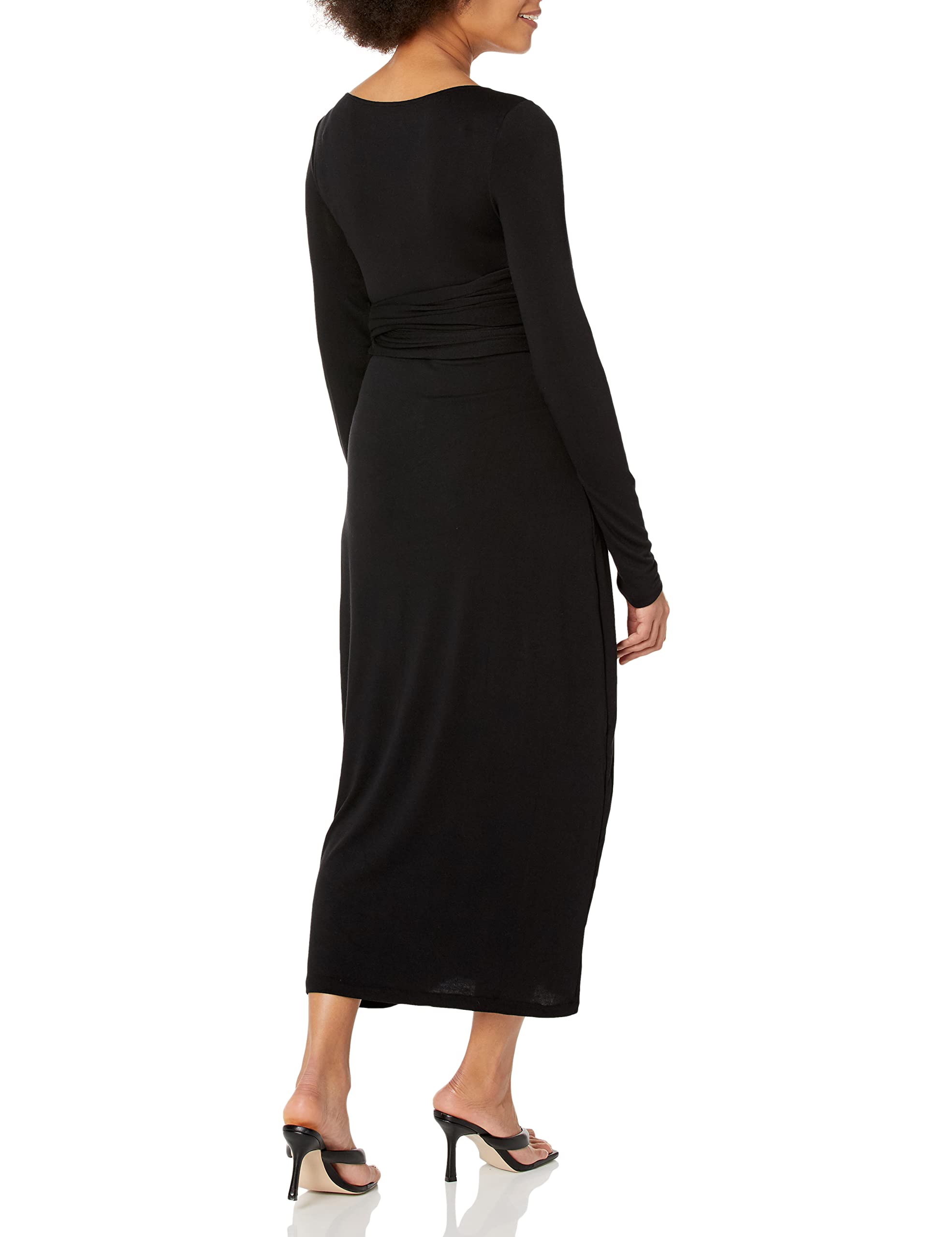 Vince Women's Long Sleeve Wrap Dress - Elegant Flowy Midi Dress for Work, Date Night & Special Occasions | Comfortable Stretchy Fabric | Perfect for Office, Cocktail Parties & Weddings