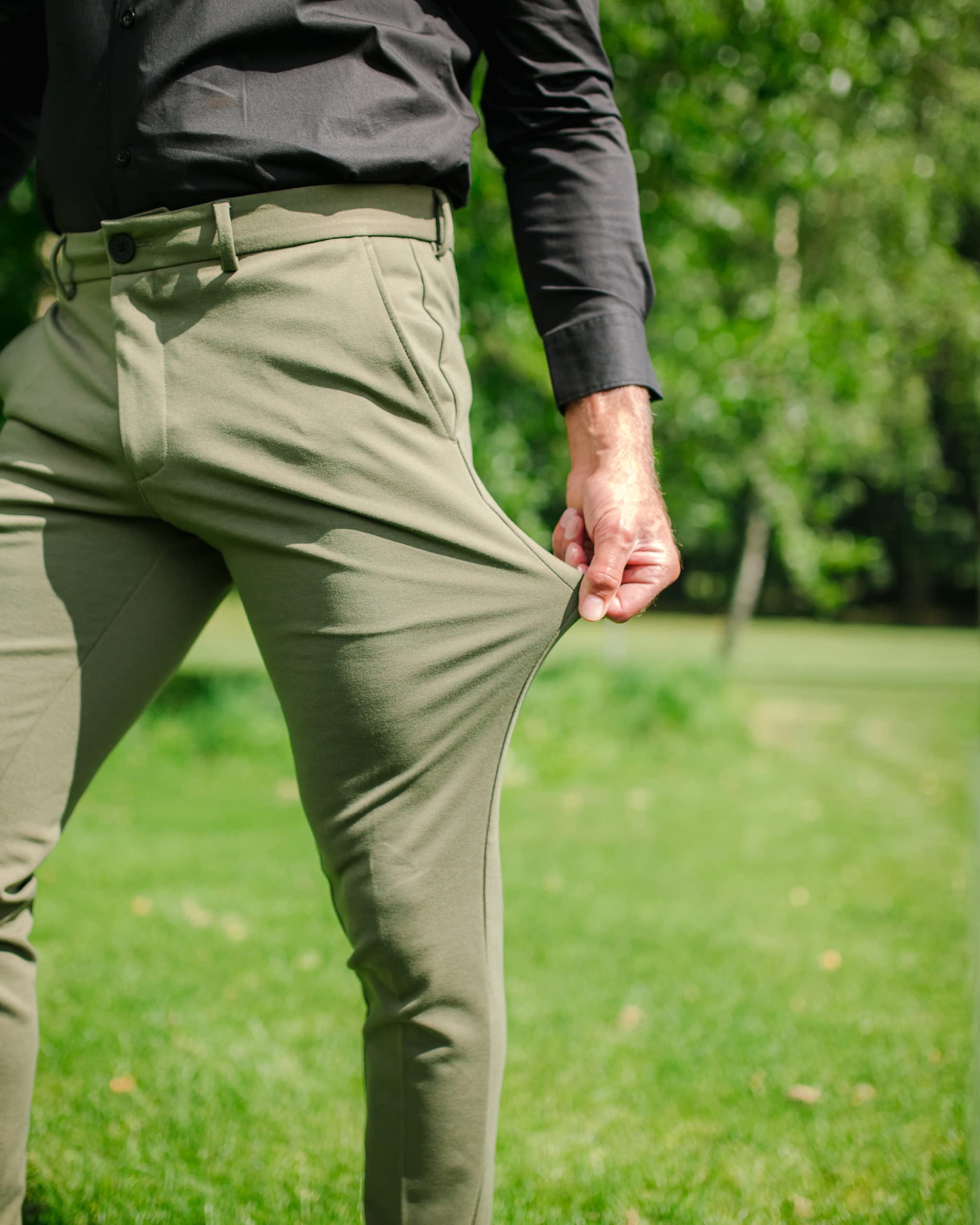 Slim Fit Stretch Men's Dress Pants - Comfortable Modern Business Casual Trousers for Work, Office & Everyday Wear