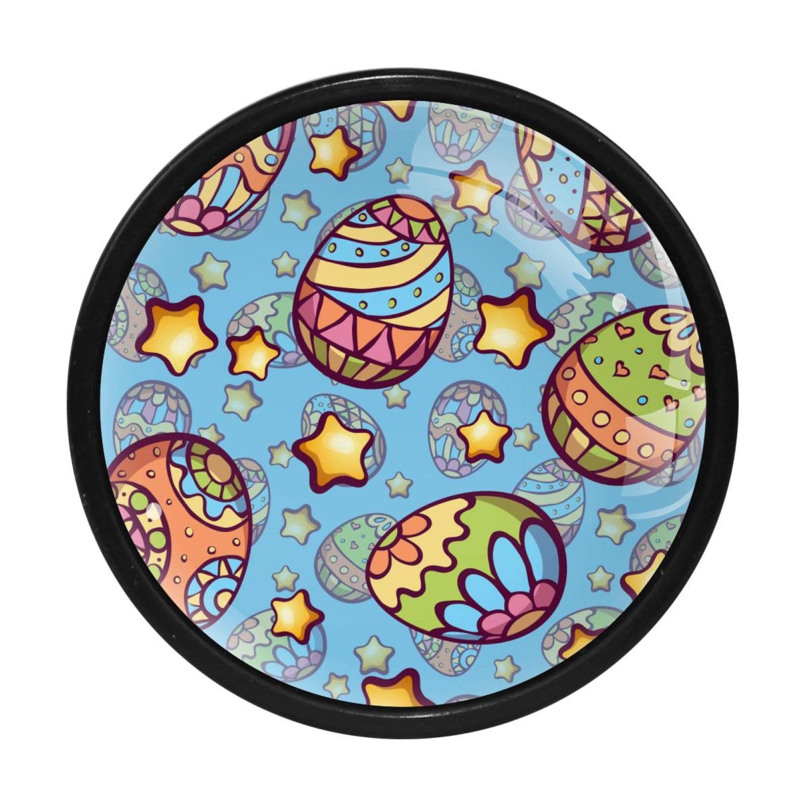 GIAPB 4Pcs Colorful Egg-Shaped Cabinet Handles & Drawer Knobs - Cartoon Style Dresser Hardware for Kids Room & Nursery Furniture Decor