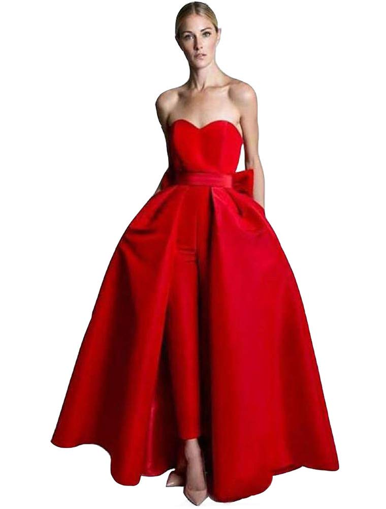 Burgundy Satin Detachable Train Skirt for Women - Elegant Prom Party Floor Length Overskirt with Bowknot - Perfect for Weddings, Dances & Formal Events