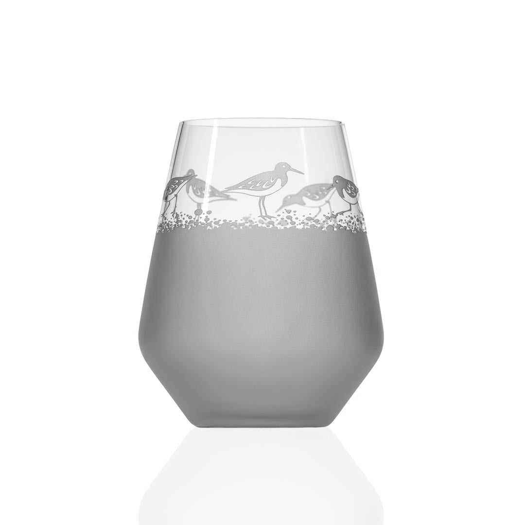 Sandpiper 18oz Stemless Wine Tumbler Glass Set of 4 - Perfect for Red Wine, White Wine, Cocktails & Outdoor Parties