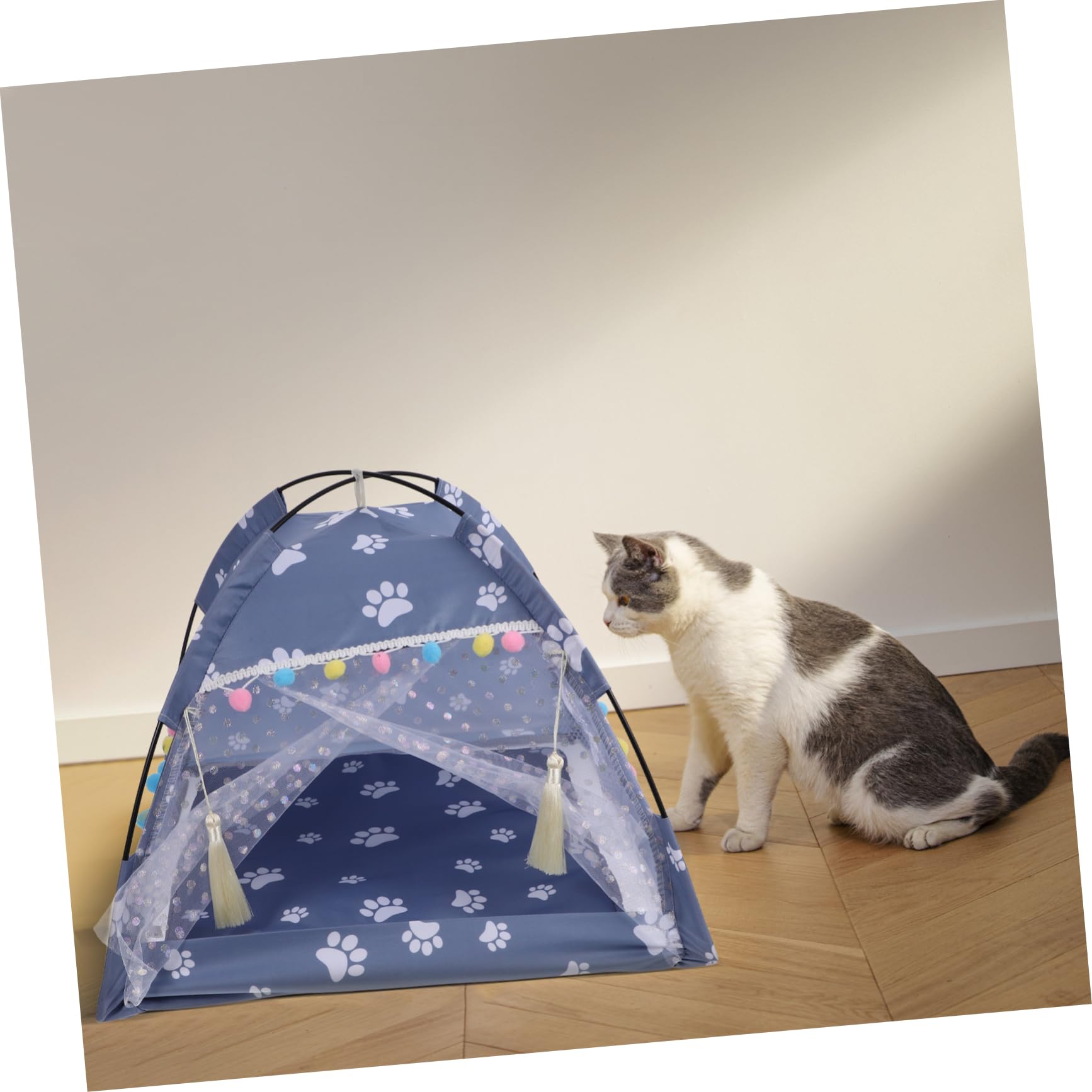 Balacoo Pet Tent - Portable Indoor & Outdoor Play Tent for Cats & Small Dogs - Cozy Teepee Bed for Puppies & Kittens - Perfect for Travel, Camping, and Home Use