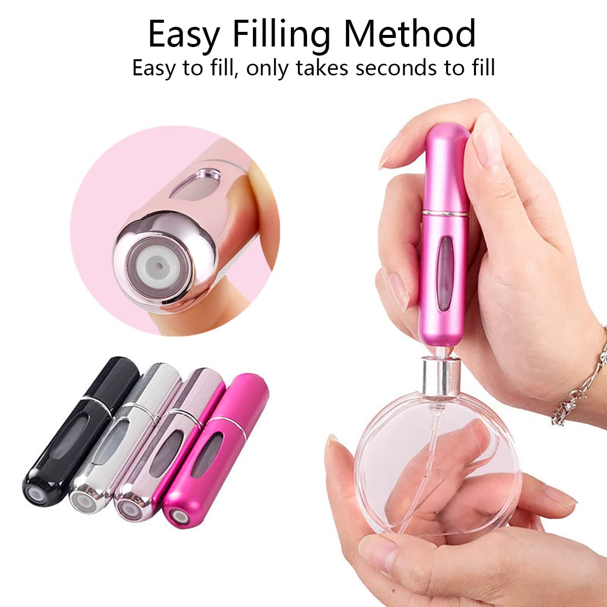 Refillable Travel Bottles Set - Leak Proof Portable Empty Bottles for Toiletries, Shampoo, Lotion | Perfect for Airplane Carry-on, Gym, Camping & Vacation