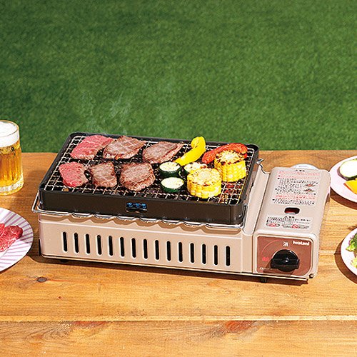 Iwatani Aburiya Portable Gas Grill Stove CB-RBT-J - Compact Outdoor BBQ Grill for Yakitori, Yakiniku & Camping - Beige CBRBTJ - Perfect for Backyard, Picnic & Tailgating Parties