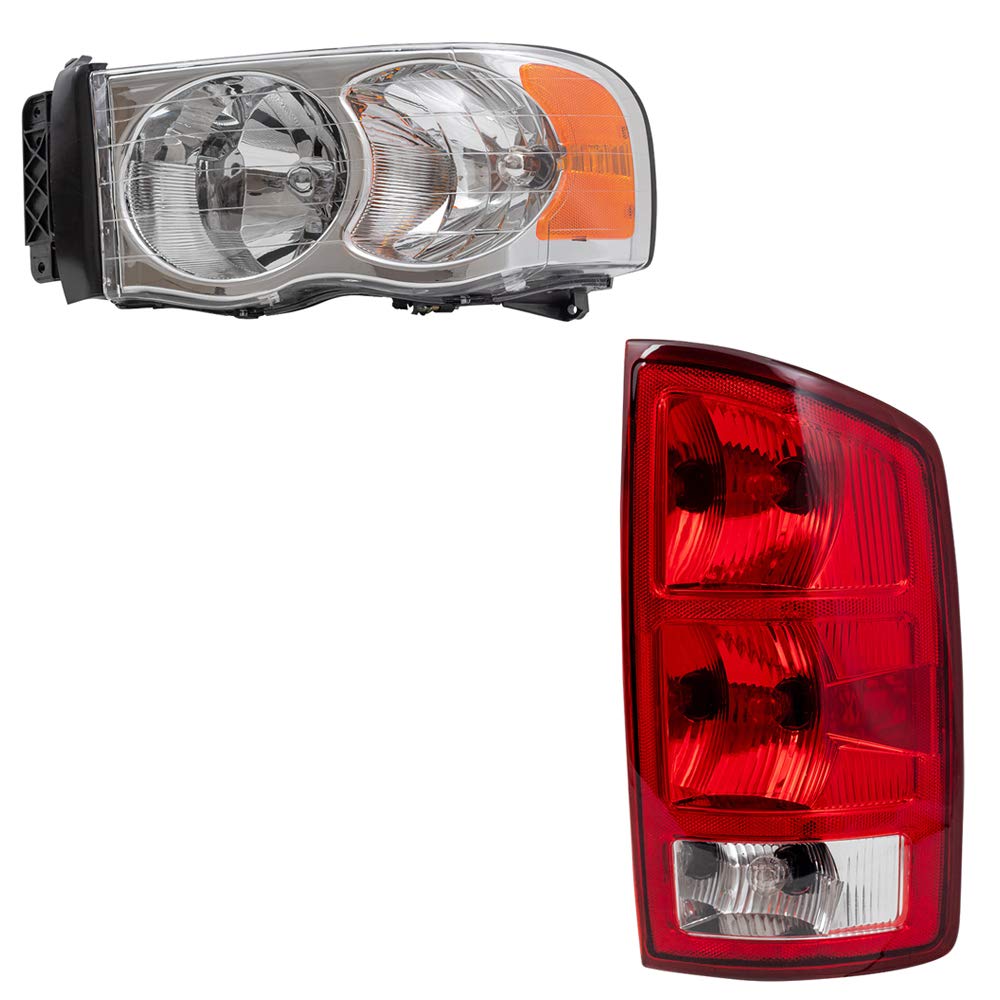 Brock Replacement 4-Piece Halogen Headlight & Taillight Kit with Circuit Boards - Compatible with 2002-2005 Chevy Silverado/GMC Sierra 1500 Pickup Trucks - Perfect for Night Driving & Off-Road Adventures