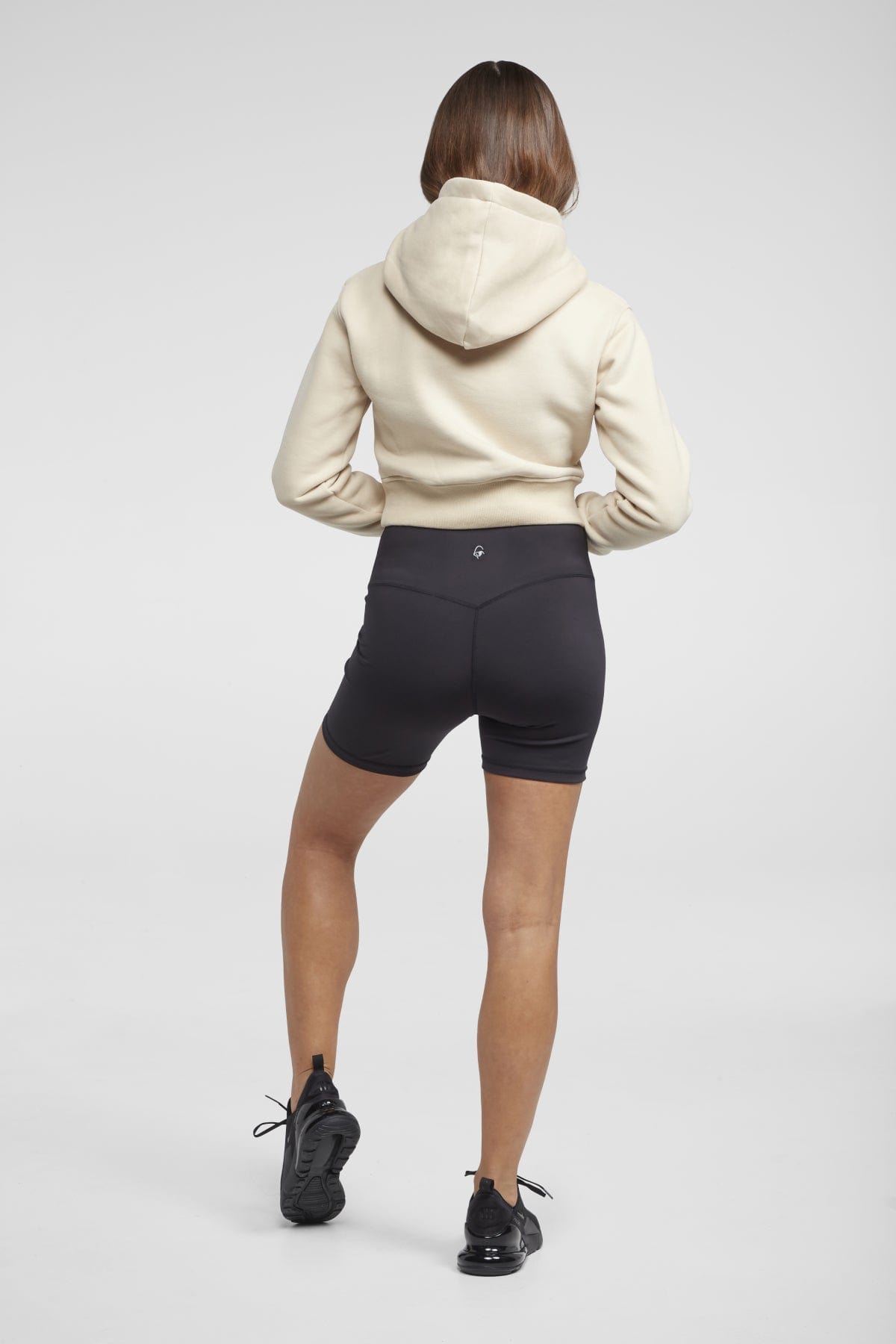 Stylish Beige Dynamic Cropped Hoodie for Women | Trendy Oversized Streetwear | Perfect for Casual Outfits, Gym Wear & Loungewear
