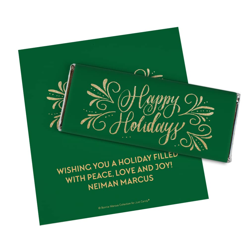 Personalized Christmas Chocolate Bar Wrappers - 25 Count Holiday Party Favors, DIY Gift Wrapping for Xmas Celebrations, Office Parties & Family Gatherings