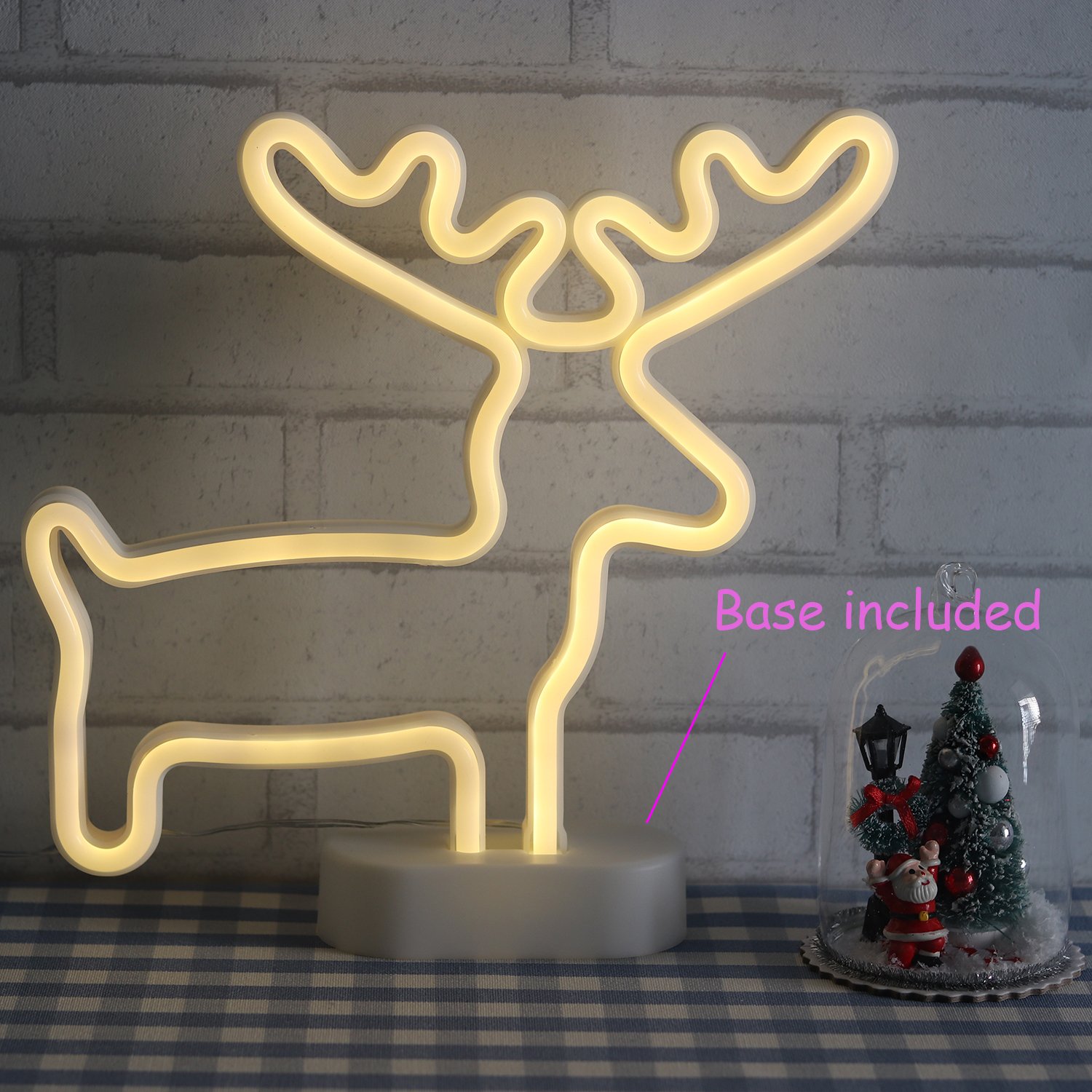 Christmas Neon Sign - Reindeer & Tree Lights for Bedroom Decor