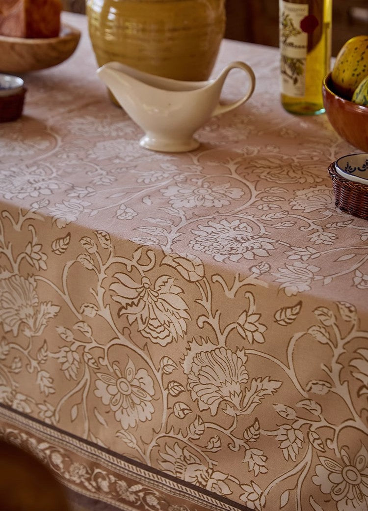 Farmhouse Tablecloth - Extra Large Rectangular Table Cover for Kitchen & Dining Room, Floral Design, Fits Round & Square Tables - Perfect for Family Dinners, Parties & Holiday Decorations