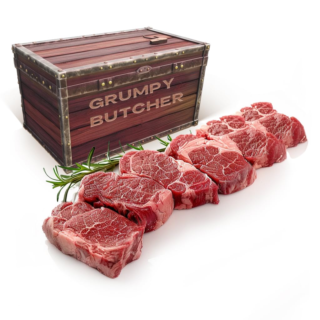 Premium Grumpy Butcher Beef Sirloin Steaks - 6 Pack (6 oz Each) | Prime Steakhouse Quality Grass-Fed Beef | Perfect for Grilling, BBQ & Special Occasions | Gift-Ready Packaging for Meat Lovers