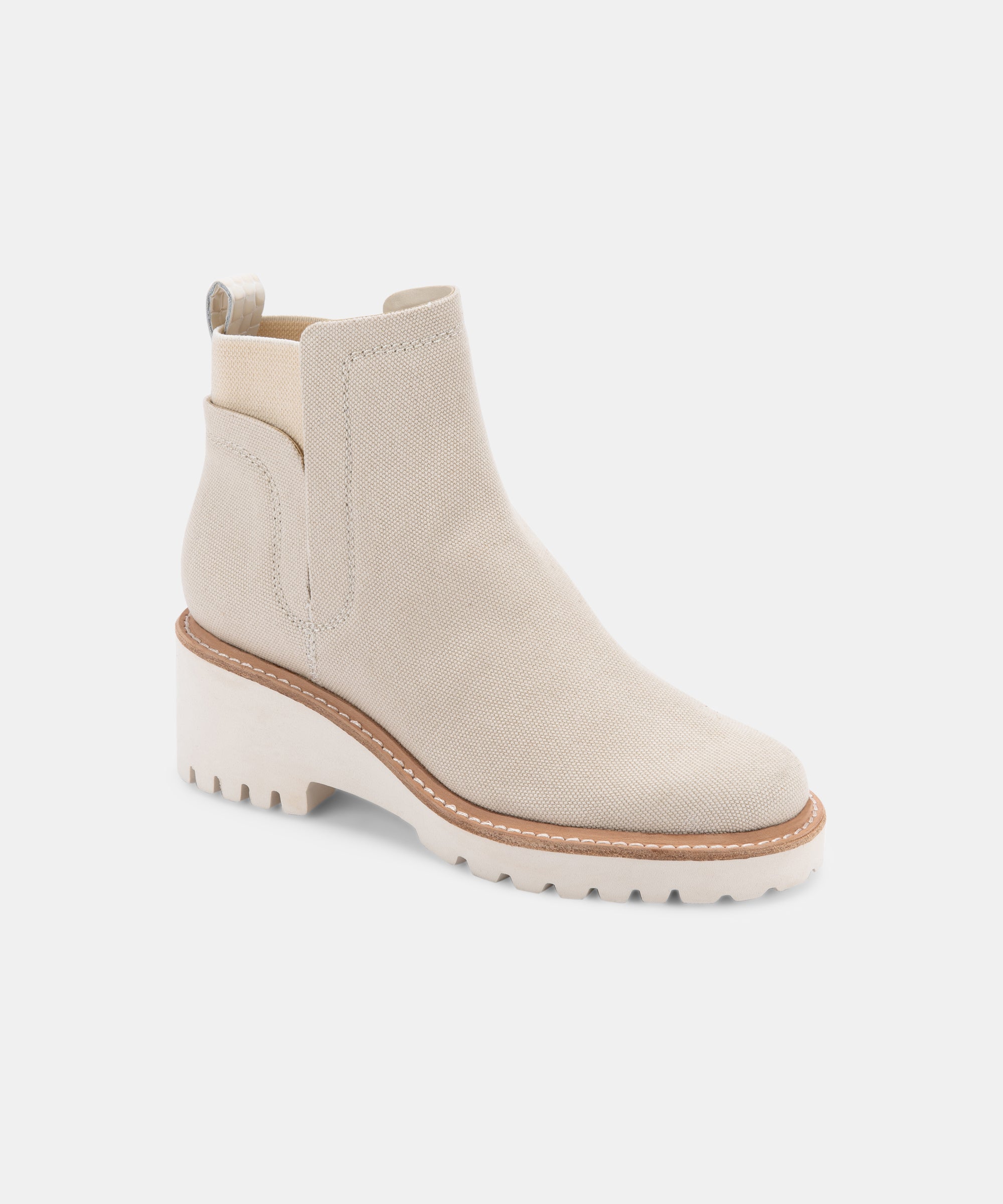 HUEY BOOTIES SANDSTONE CANVAS - Comfortable & Stylish Women's Slip-On Shoes for Casual Wear, Walking & Outdoor Activities | re:vita