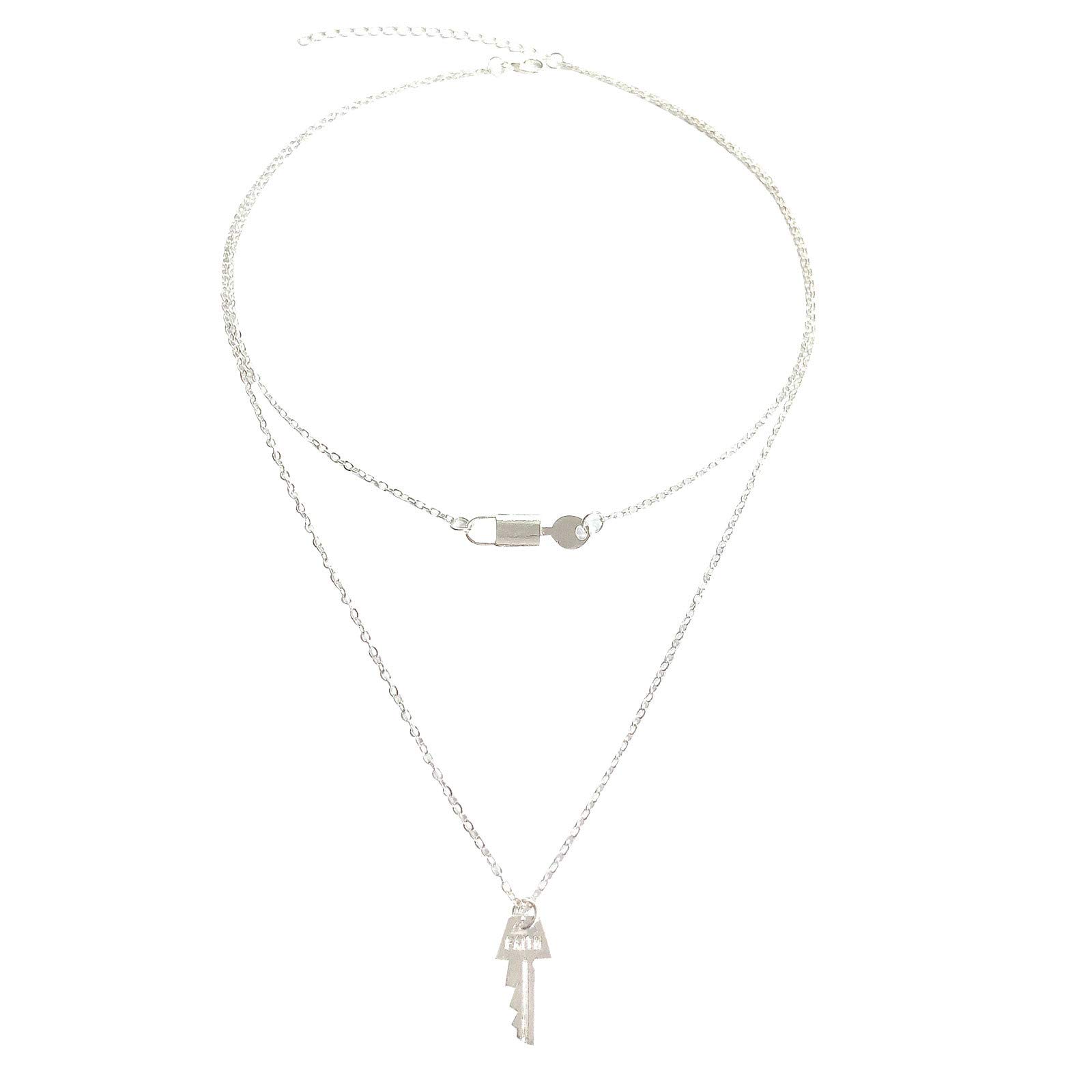 Layered Snake Chain Choker Necklace for Women - Multi Key Pendant Fashion Jewelry with Ring Lock - Boho Hippie Wedding Necklace for Everyday Wear, Date Night & Special Occasions