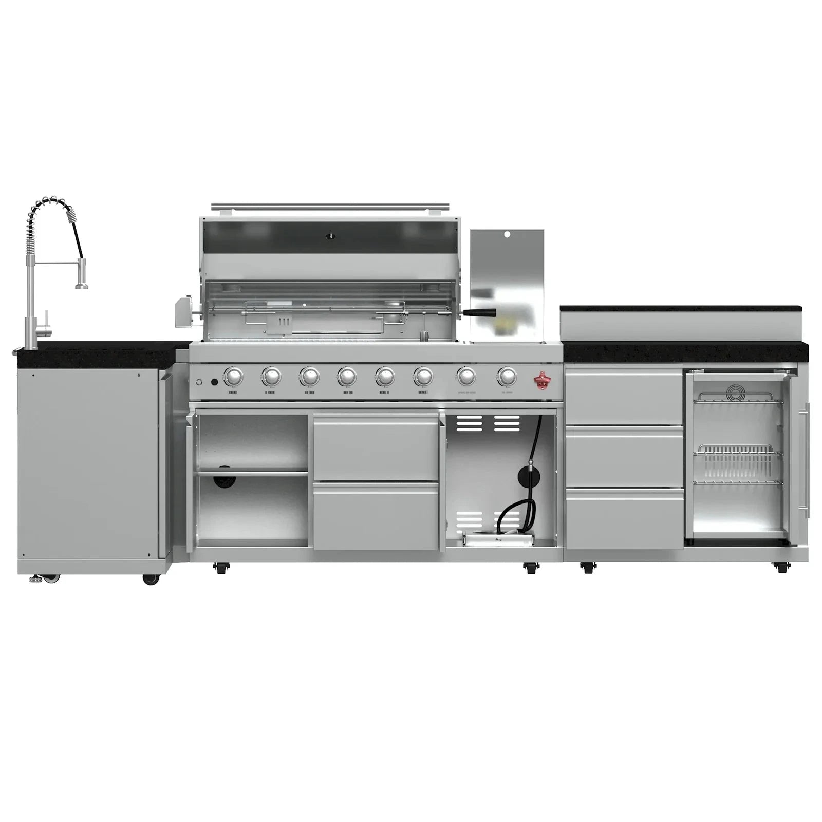 Forno Bulnes FODKT2520WHT Outdoor Kitchen Island with Grill - Perfect for Backyard BBQs, Patio Parties & Outdoor Entertaining