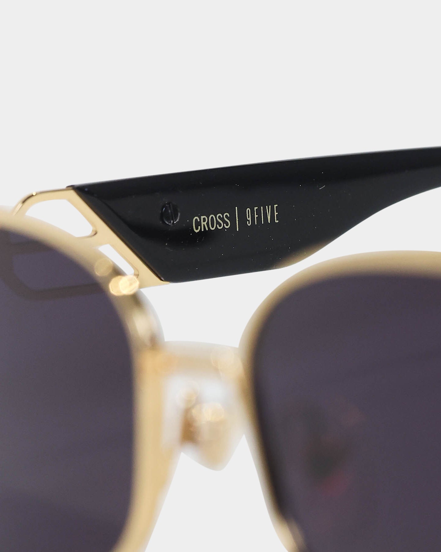 9FIVE The Cross Sunglasses for Men & Women - Polarized Black/Gold Aviator Style - Perfect for Driving, Beach & Outdoor Activities