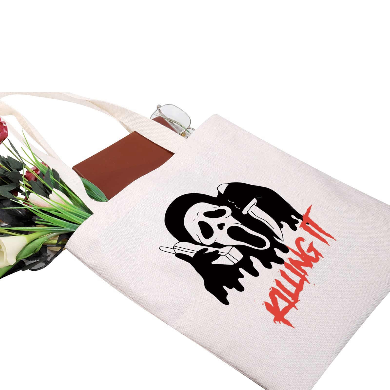 BAUNA Horror Movie Lover Gift - Scream Ghost Face Makeup Bag with Zipper, Halloween Cosmetic & Toiletry Pouch - Perfect for Halloween Parties, Horror Movie Nights, and Scary Gift Exchanges