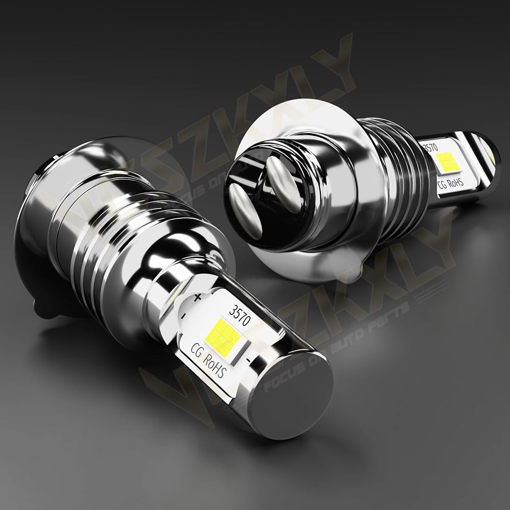 Yamaha Raptor 350 660R 700 700R Headlight Bulbs Replacement - P15D H6 H6M Fog Light Bulbs 12000 Lumens 6000K White 55W - Plug and Play 2-Pack - Perfect for Off-Roading & Night Riding