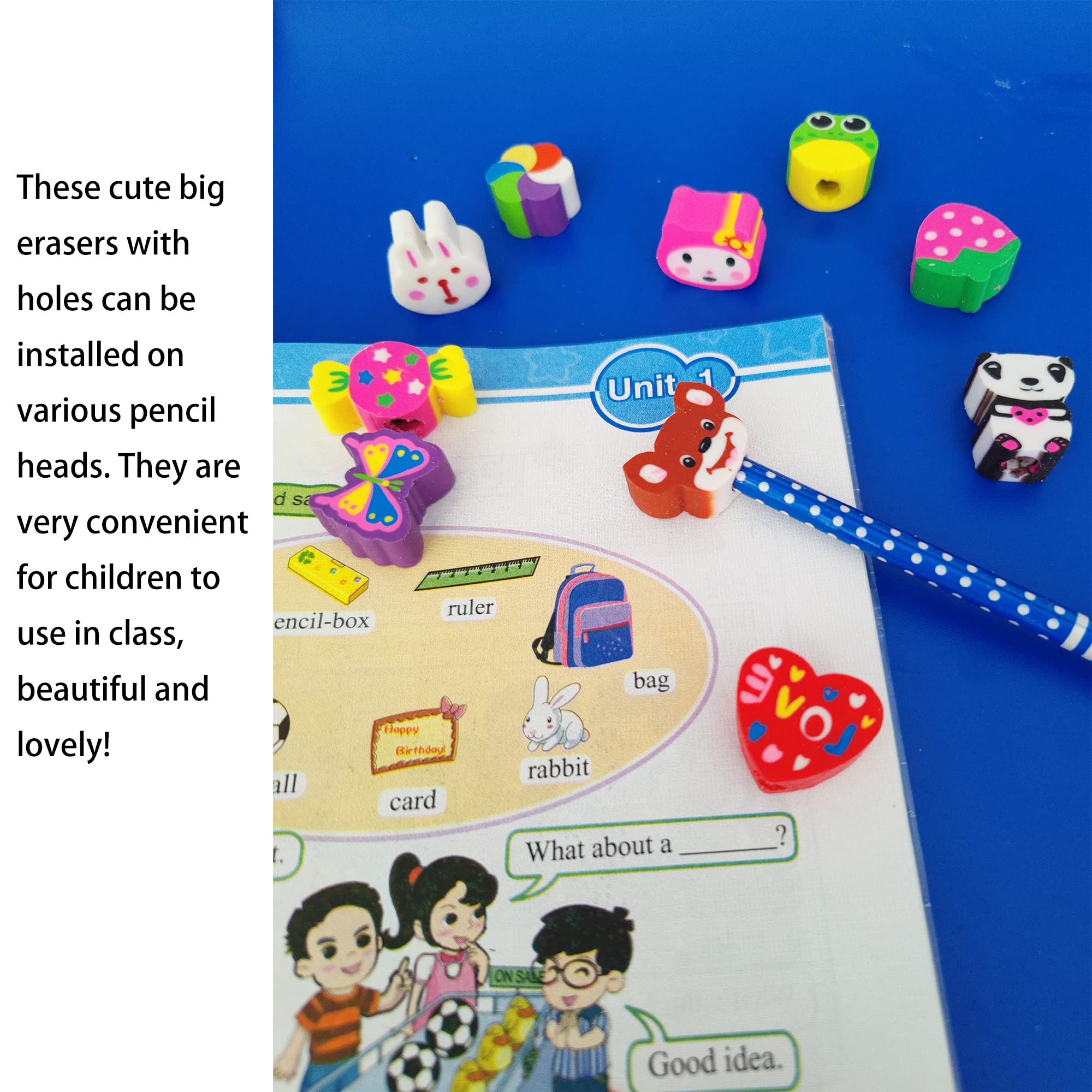 35PCS Fun Animal & Fruit Pencil Toppers - Cute Eraser Caps for Kids, Bulk School Supplies, Classroom Rewards & Party Favors - Perfect for Back to School, Birthday Gifts & Study Motivation (Random Patterns)