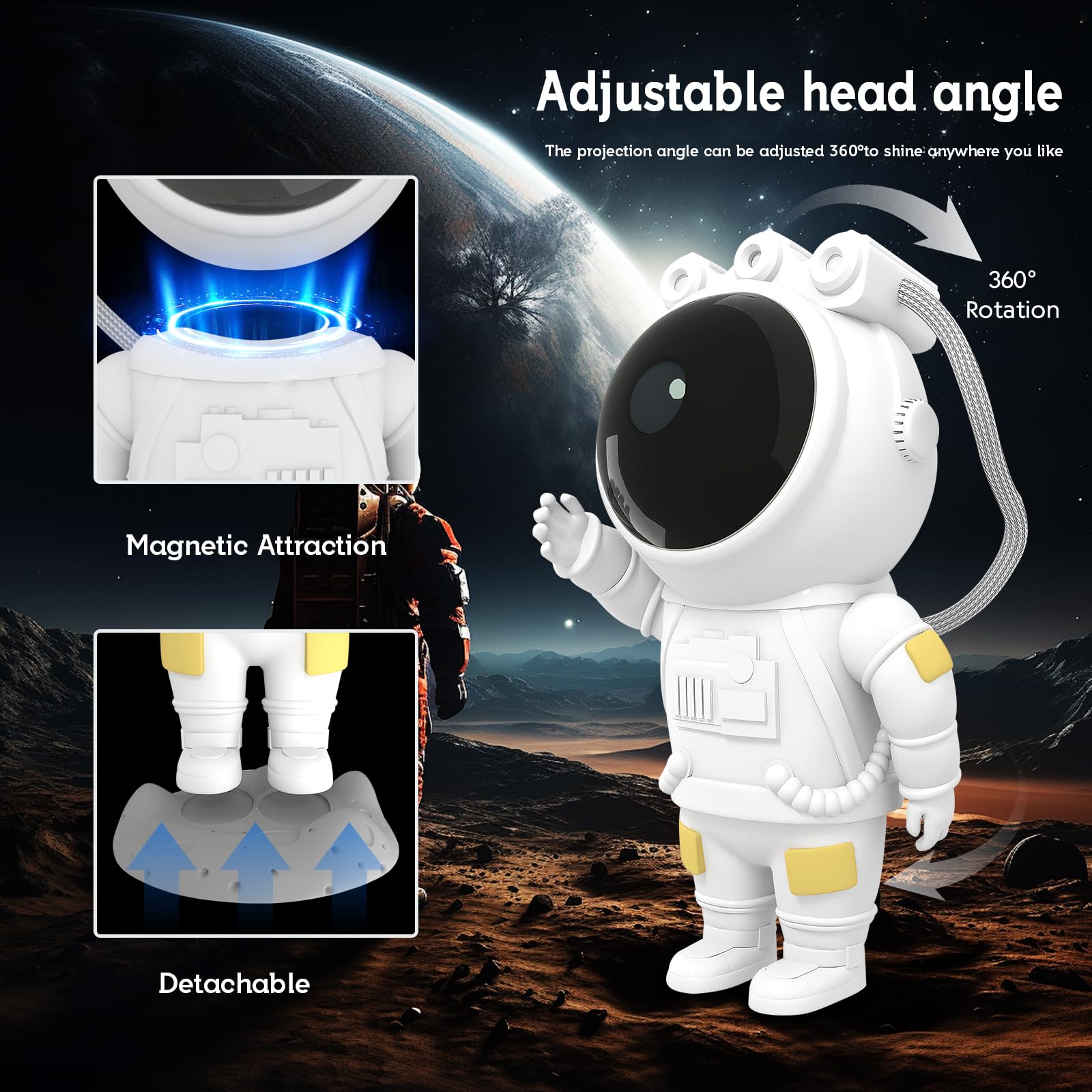 Astronaut Star Projector Galaxy Night Light - Space Projector with Timer & Remote Control | Starry Nebula Ceiling LED Lamp for Kids Room Decor, Christmas, Birthday & Valentine's Day Gifts | Perfect for Bedroom, Nursery, Meditation & Relaxation